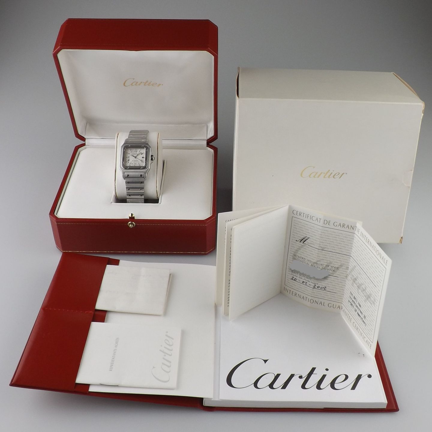 Cartier Santos Galbée 2319 (2002) - Wit wijzerplaat 29mm Staal (8/8)