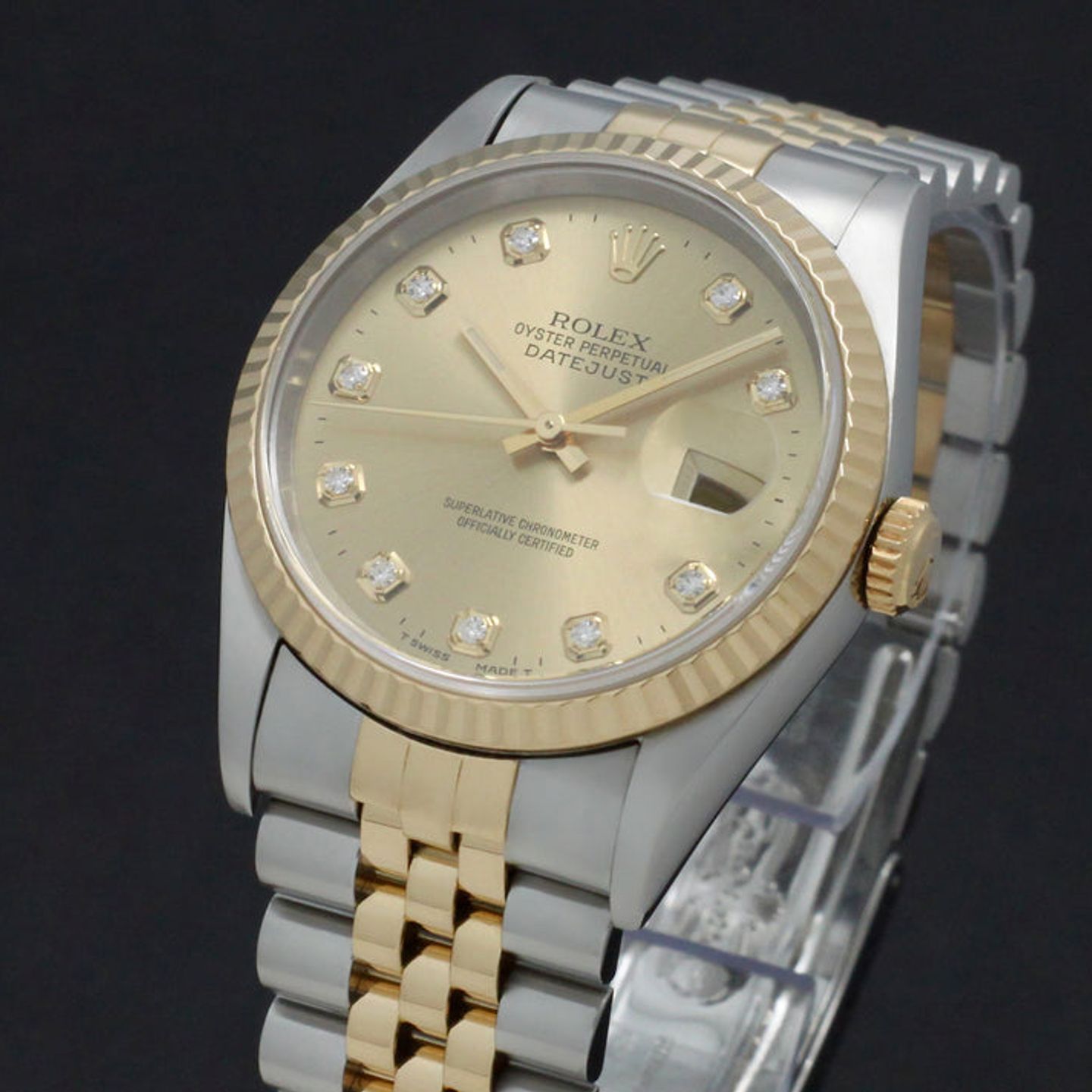 Rolex Datejust 36 16233 (1995) - Goud wijzerplaat 36mm Goud/Staal (7/7)