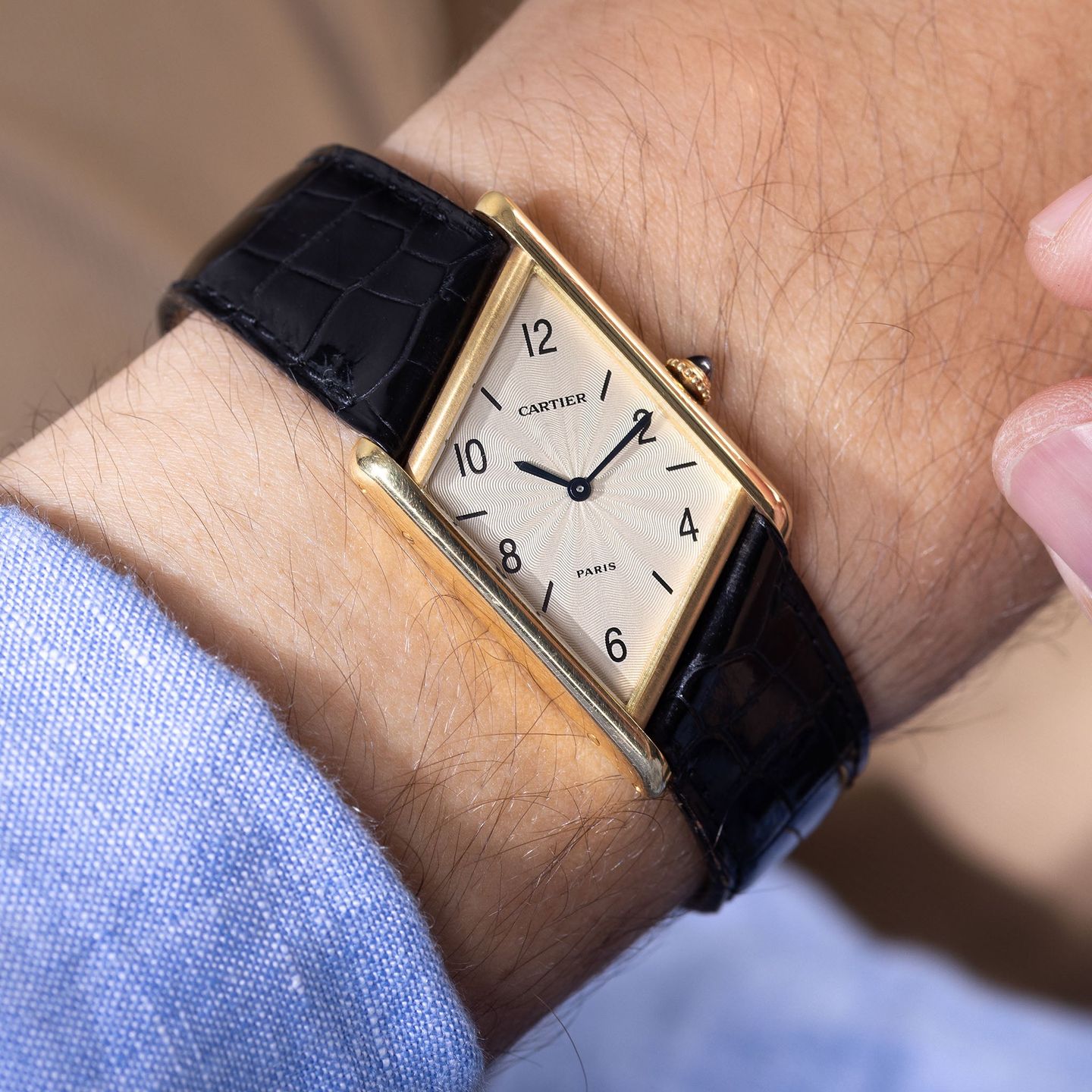 Cartier Tank Unknown (Onbekend (willekeurig serienummer)) - Wit wijzerplaat 33mm Geelgoud (2/8)