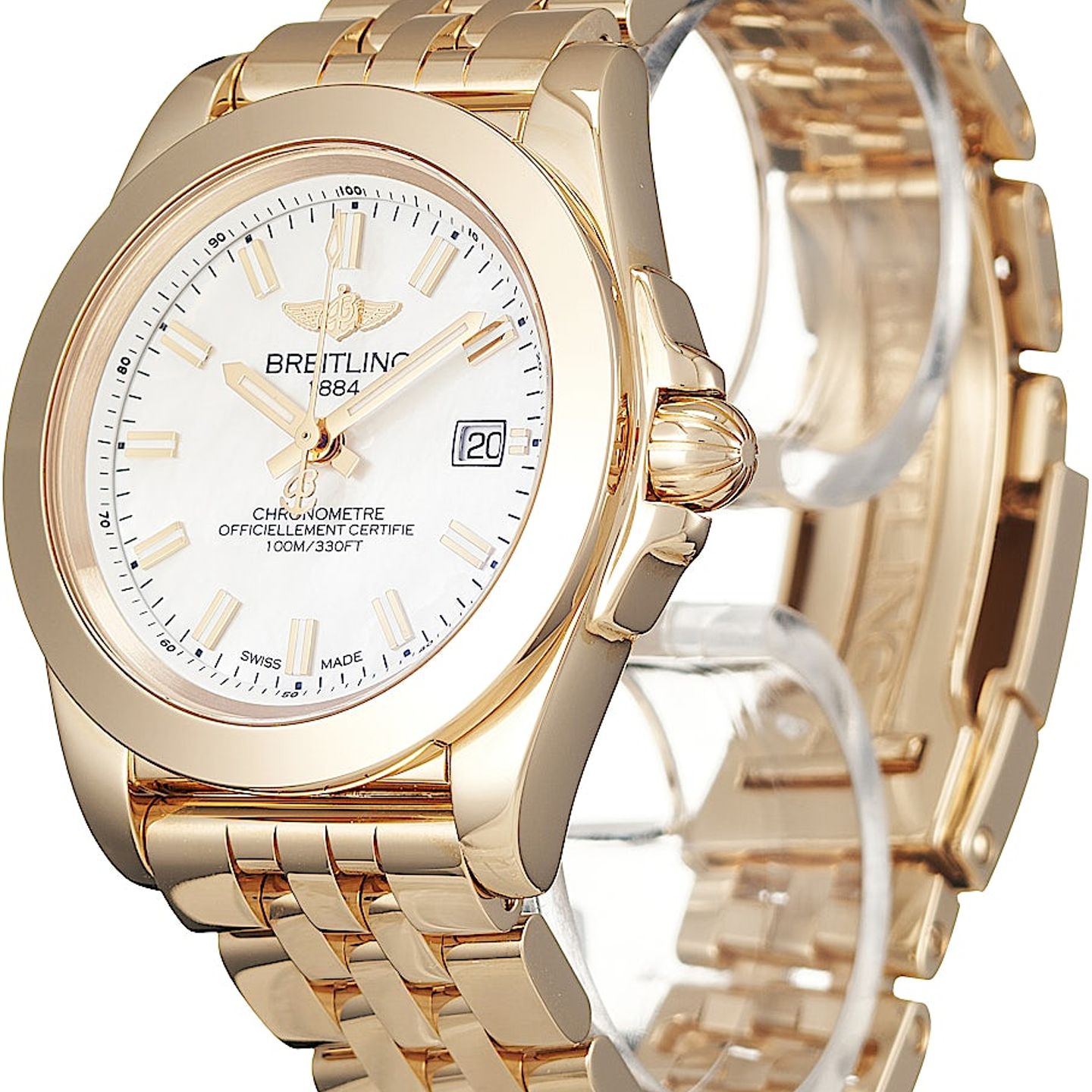 Breitling Galactic 32 H7133012.A802.116X (2022) - White dial 32 mm Rose Gold case (3/5)