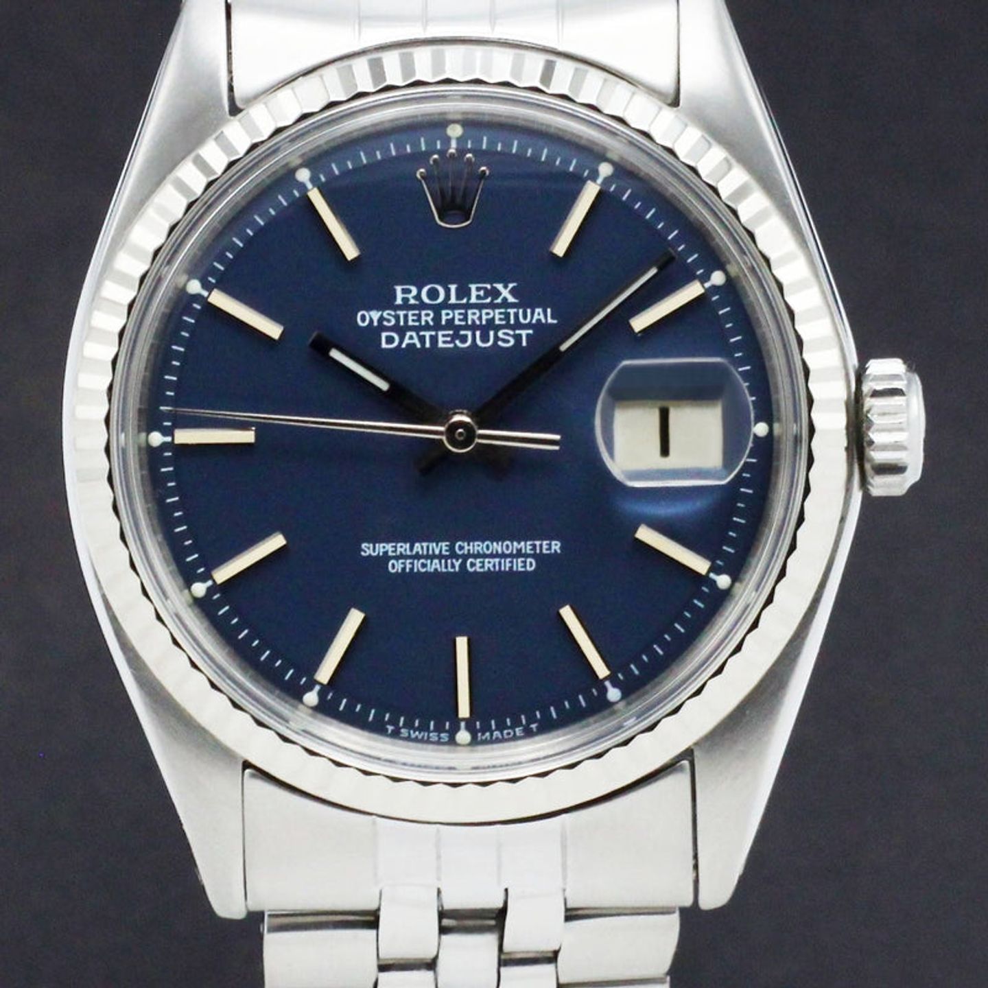 Rolex Datejust 1601 (1971) - Blauw wijzerplaat 36mm Staal (1/7)