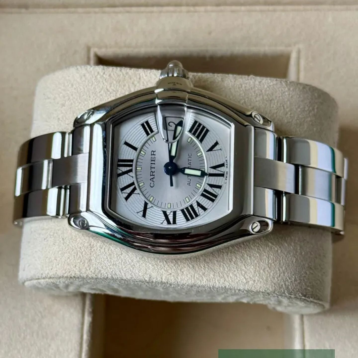 Cartier Roadster W62000V3 (2010) - Zilver wijzerplaat 38mm Staal (5/7)