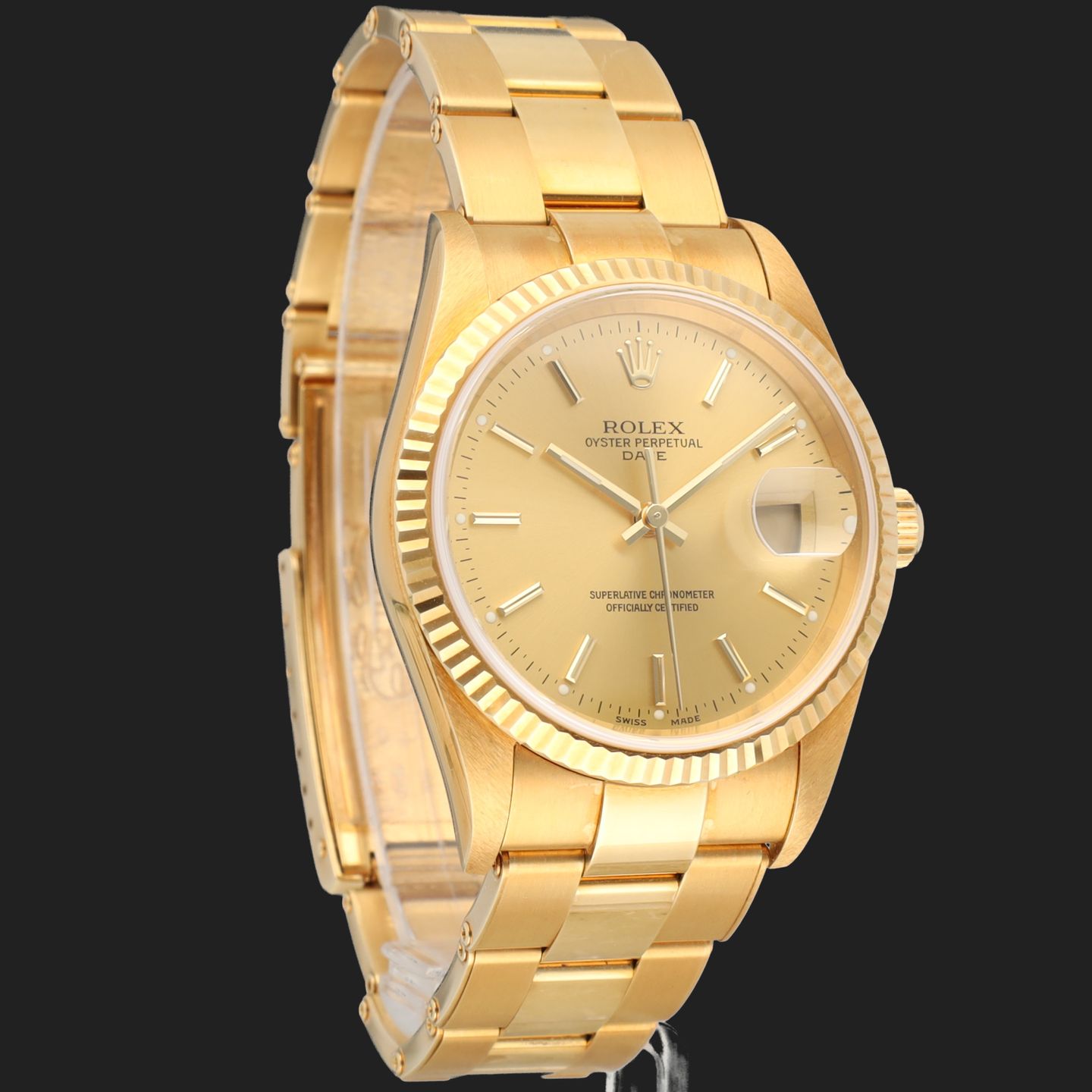 Rolex Oyster Perpetual Date 15238 (2005) - 34 mm Yellow Gold case (4/8)