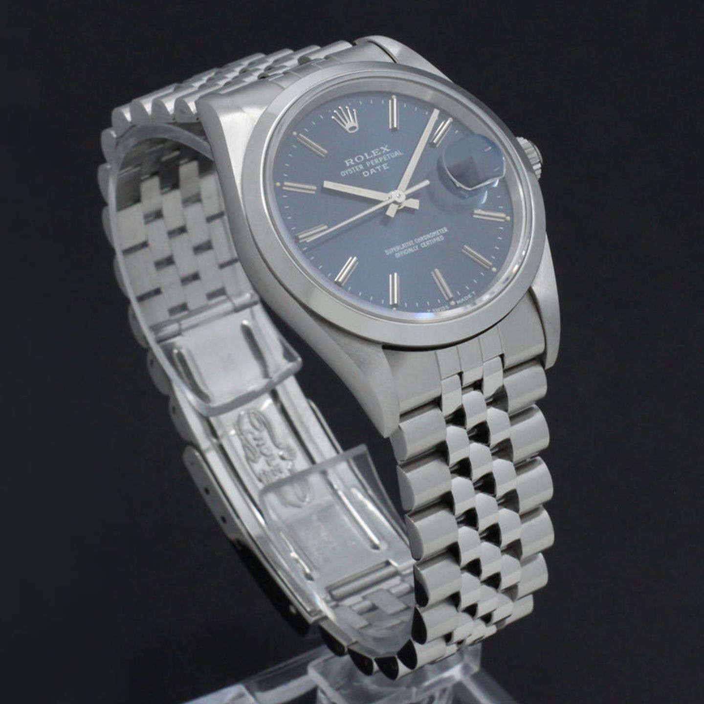 Rolex Oyster Perpetual Date 15200 (1995) - Blue dial 34 mm Steel case (6/7)