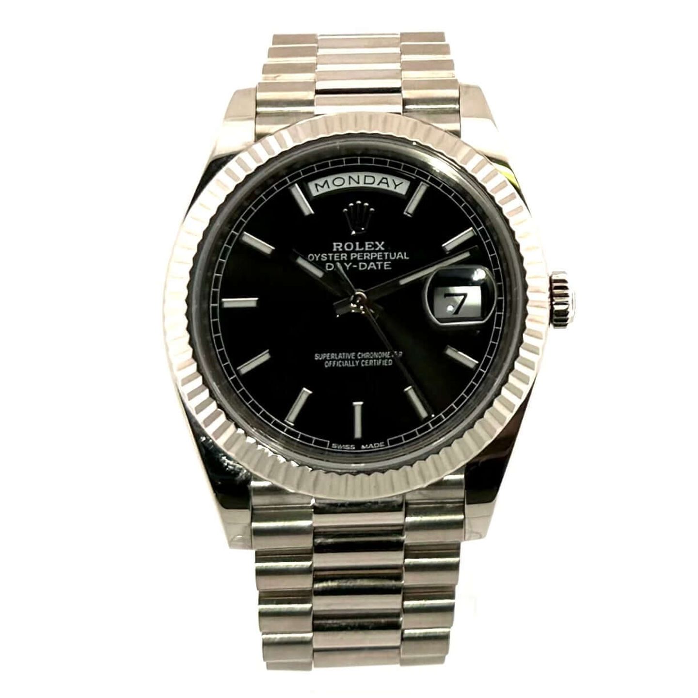 Rolex Day-Date 40 228239 (2018) - Black dial 40 mm White Gold case (1/7)