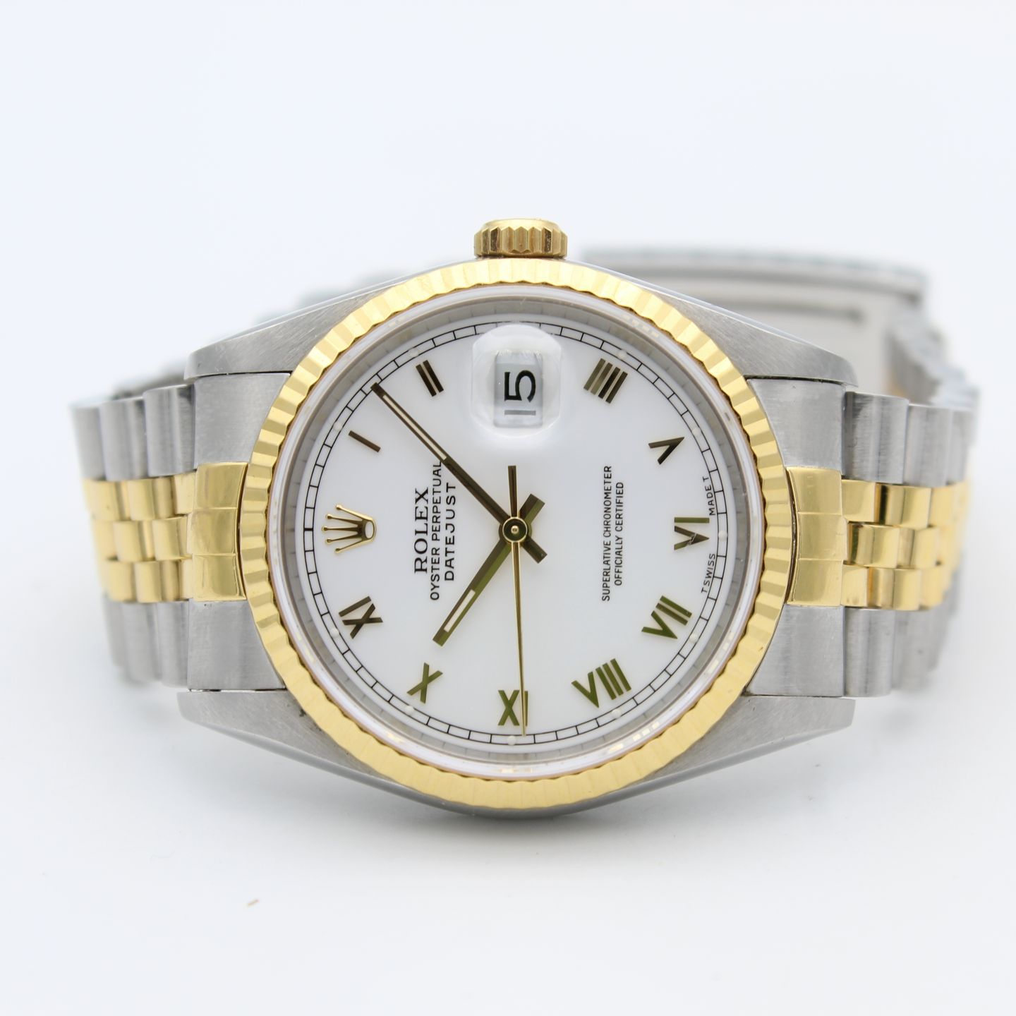 Rolex Datejust 36 16233 (1996) - White dial 36 mm Gold/Steel case (3/8)