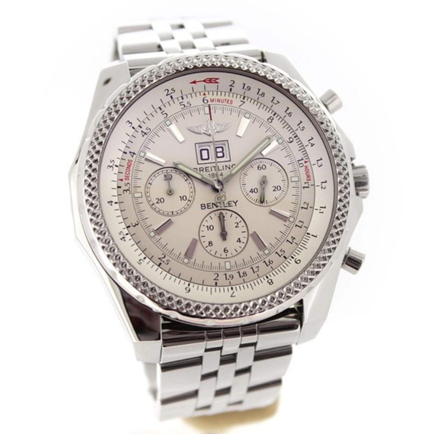 Breitling Bentley 6.75 A44362 (2008) - White dial 48 mm Steel case (6/7)