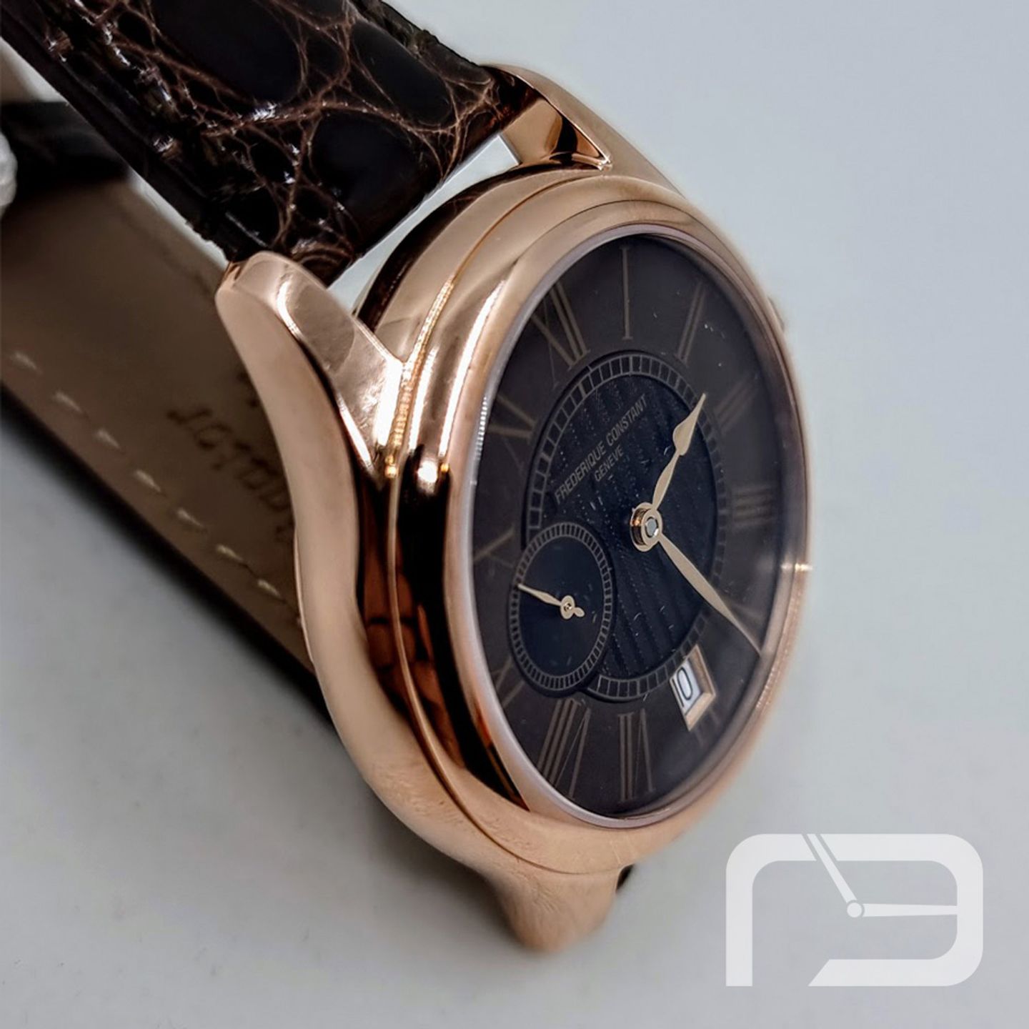 Frederique Constant Ladies Automatic FC-318MPC3B4 (2024) - Brown dial 36 mm Gold/Steel case (6/8)