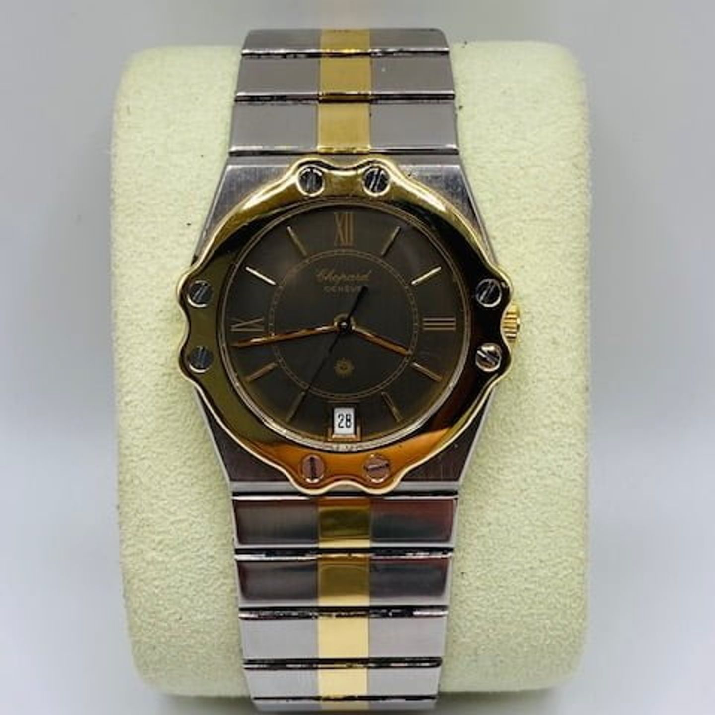 Chopard St. Moritz 8023 (1990) - Grijs wijzerplaat 32mm Goud/Staal (4/7)