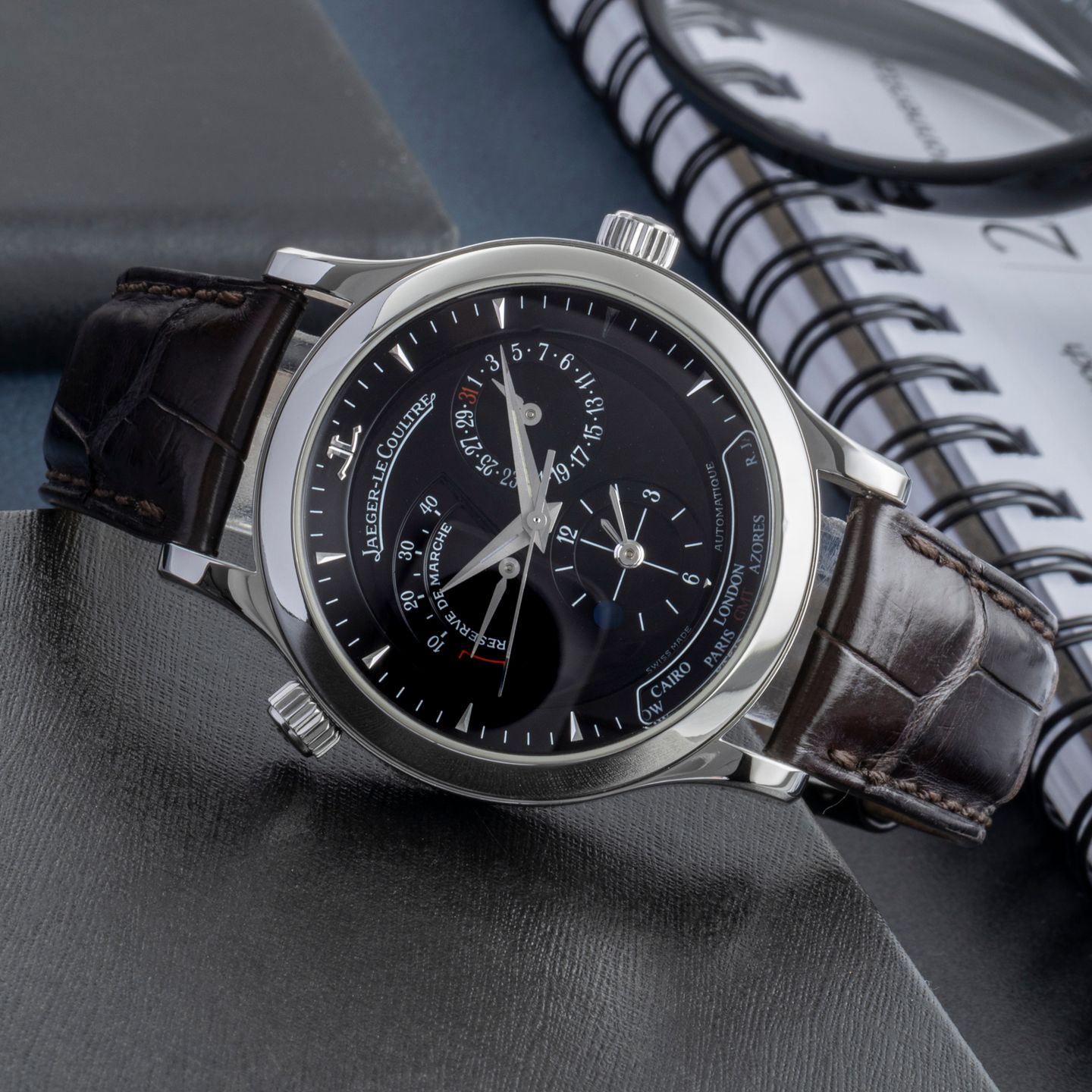 Jaeger-LeCoultre Master Geographic Q1428170 / 142.8.92.S (2000) - Black dial 38 mm Steel case (2/8)