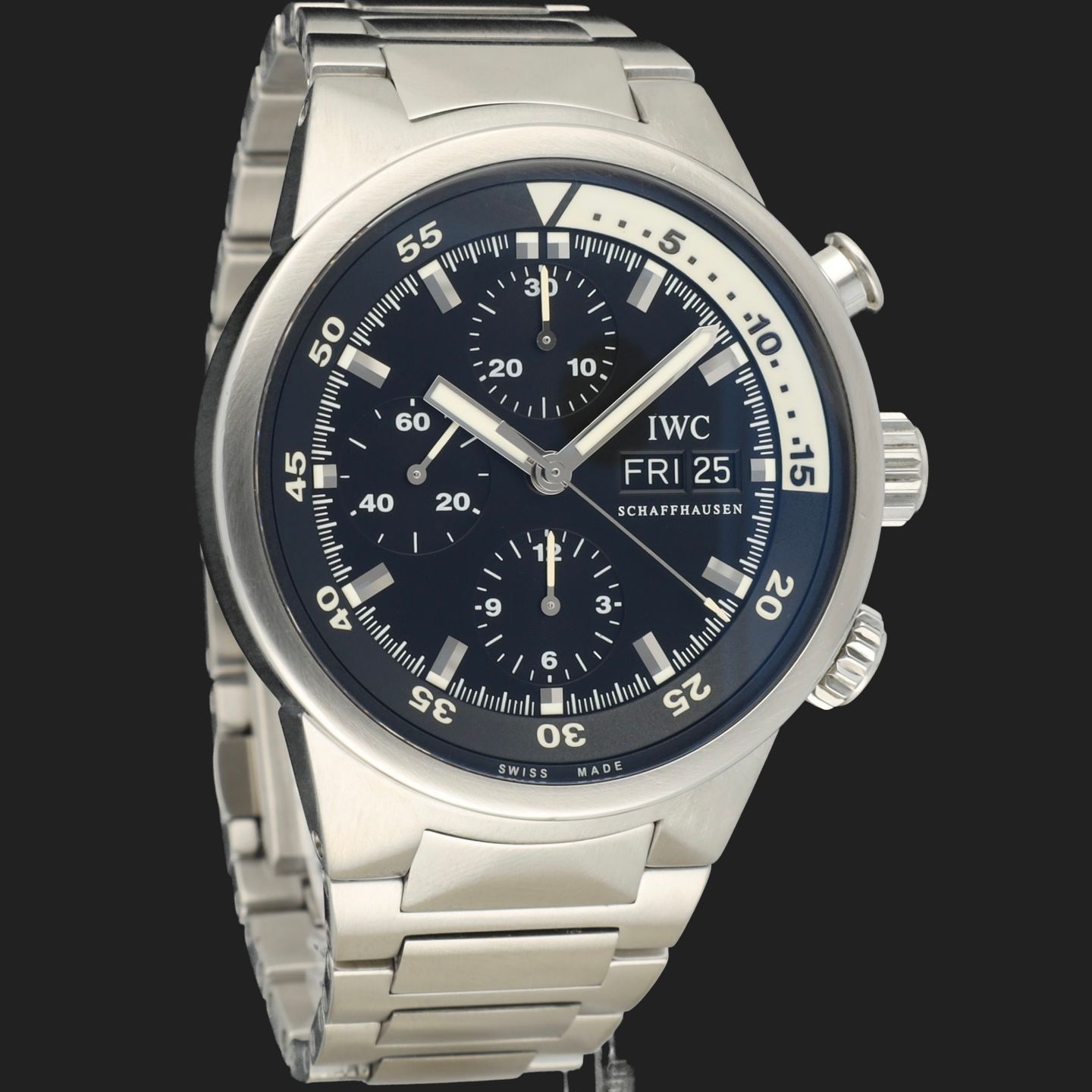 IWC Aquatimer Chronograph IW371928 (Onbekend (willekeurig serienummer)) - Zwart wijzerplaat 41mm Staal (4/8)