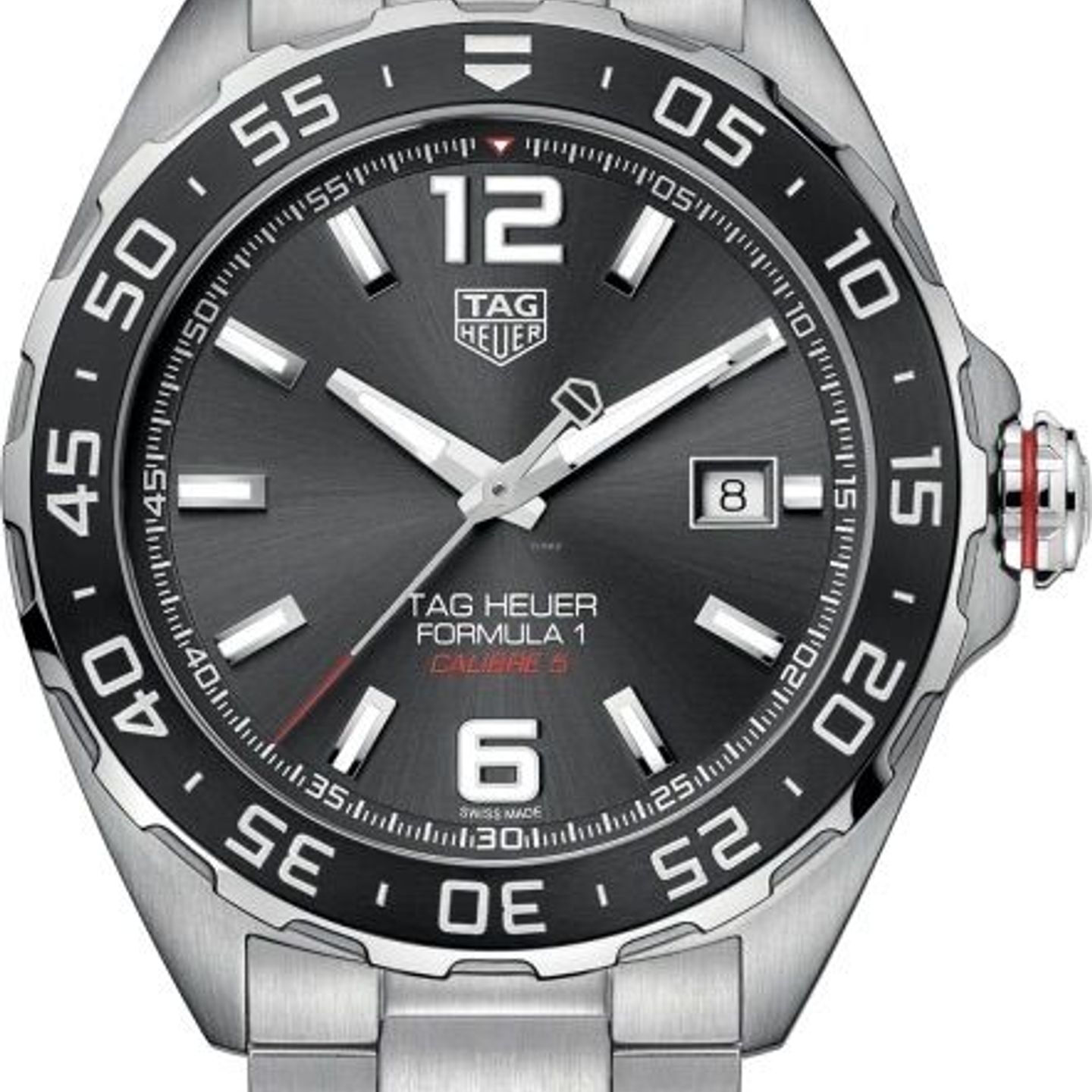 TAG Heuer Formula 1 Calibre 5 WAZ2011.BA0842 (2024) - Grijs wijzerplaat 43mm Staal (1/8)