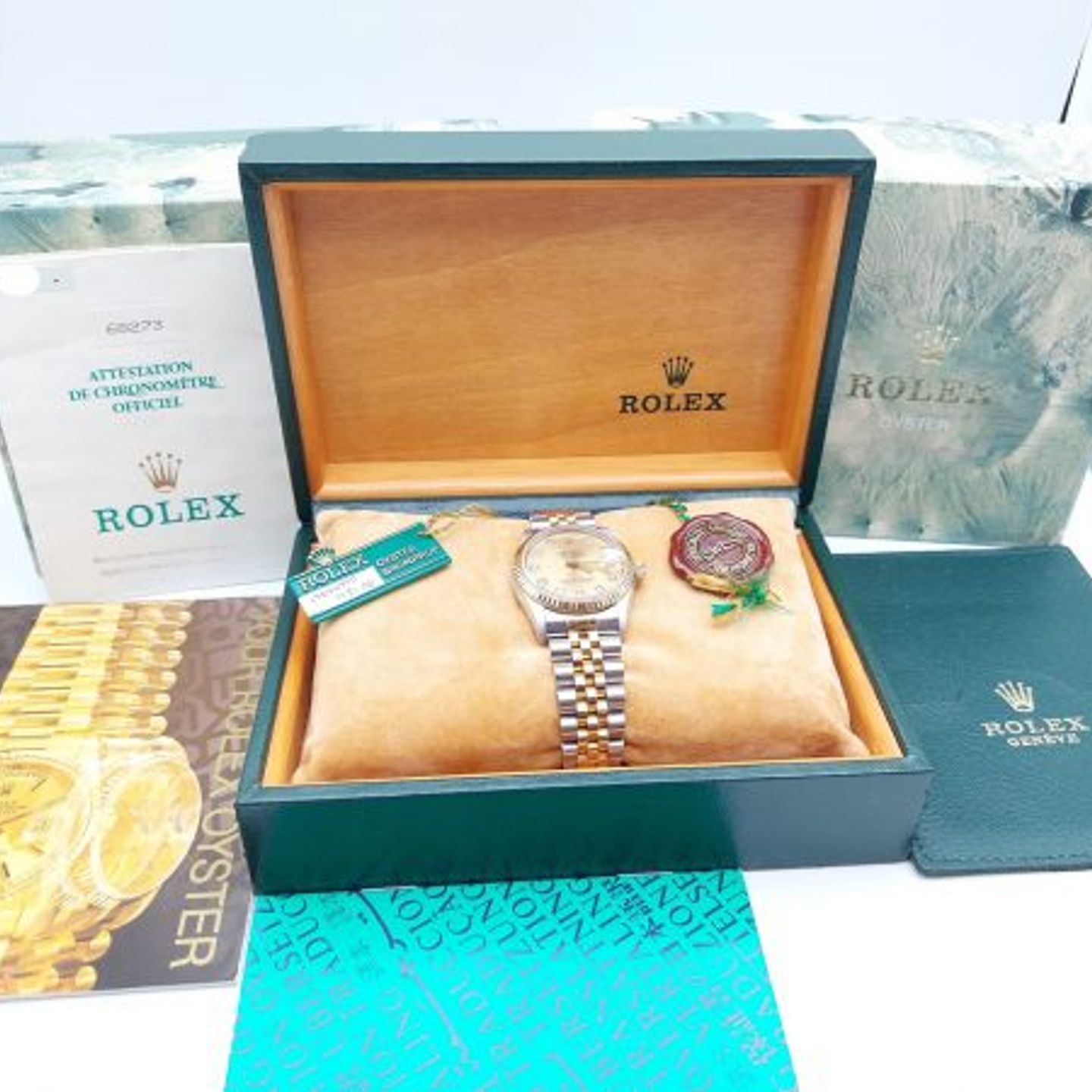 Rolex Datejust 31 68273 (1990) - Champagne dial 31 mm Gold/Steel case (2/8)