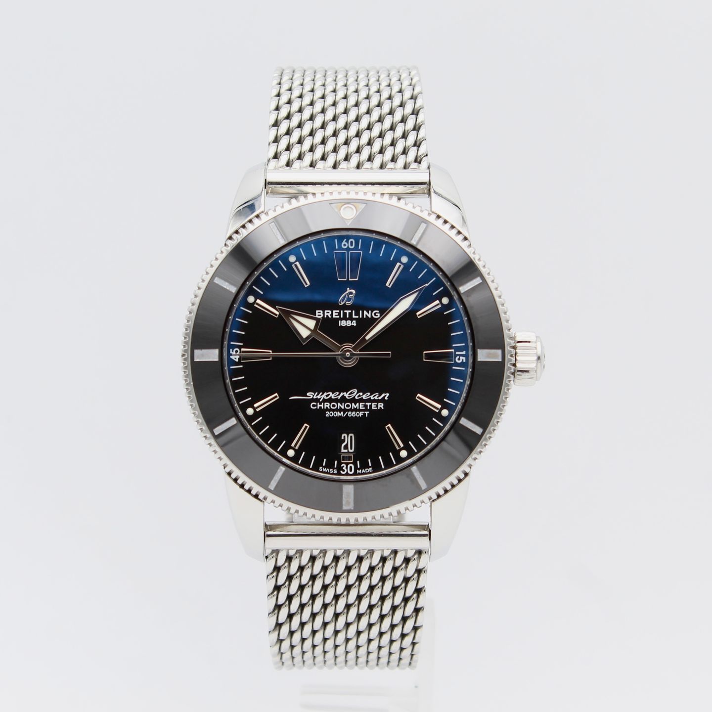 Breitling Superocean Heritage AB2030 (2019) - Zwart wijzerplaat 44mm Staal (1/8)