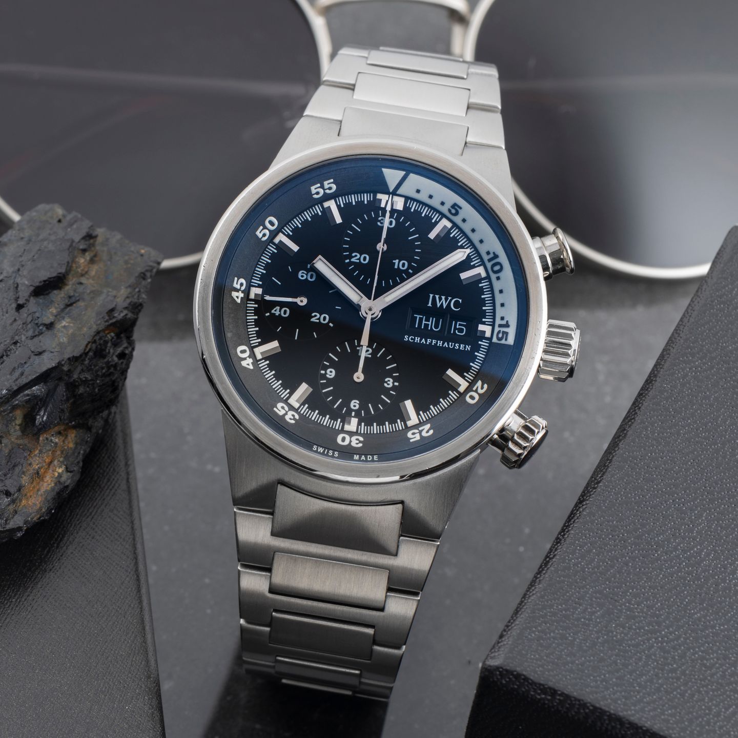 IWC Aquatimer Chronograph IW371928 (Unknown (random serial)) - Black dial 41 mm Steel case (1/8)