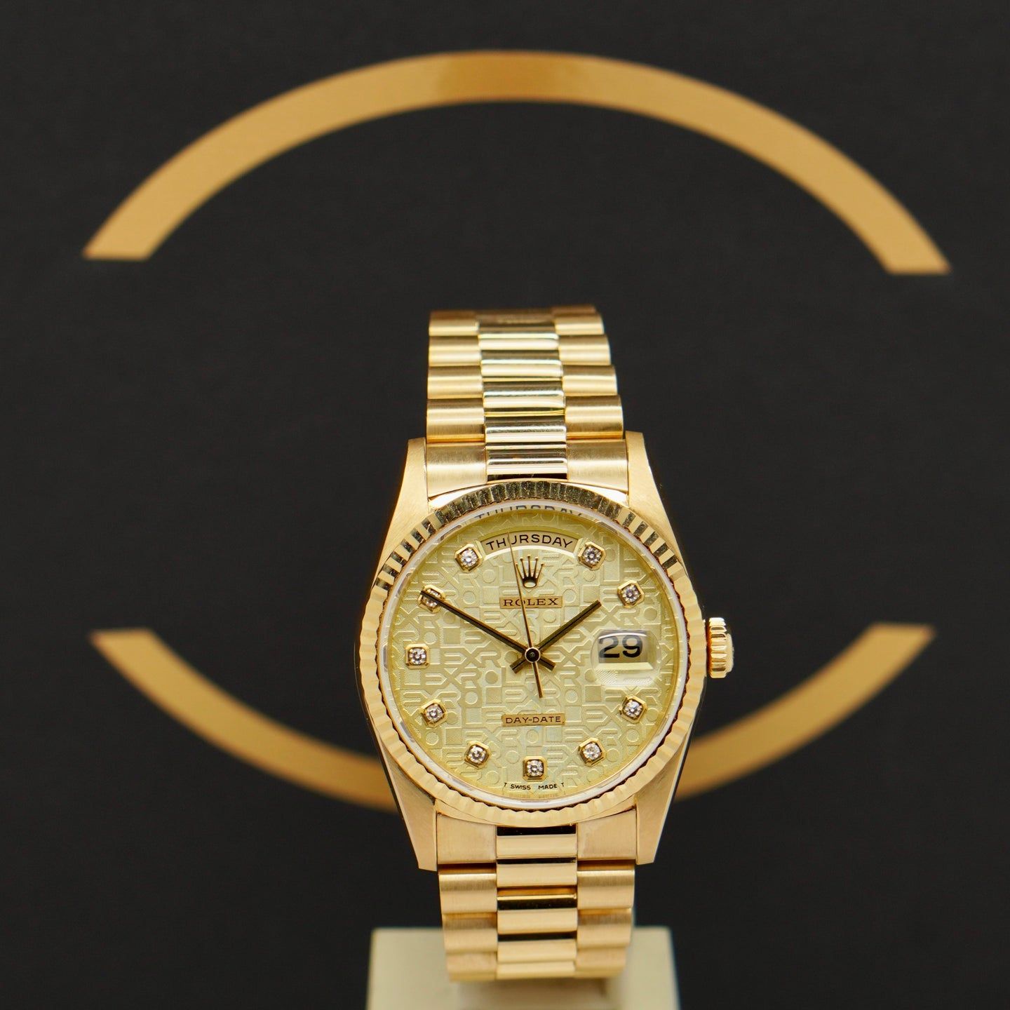 Rolex Day-Date 36 18238 (1995) - Champagne wijzerplaat 36mm Geelgoud (1/7)
