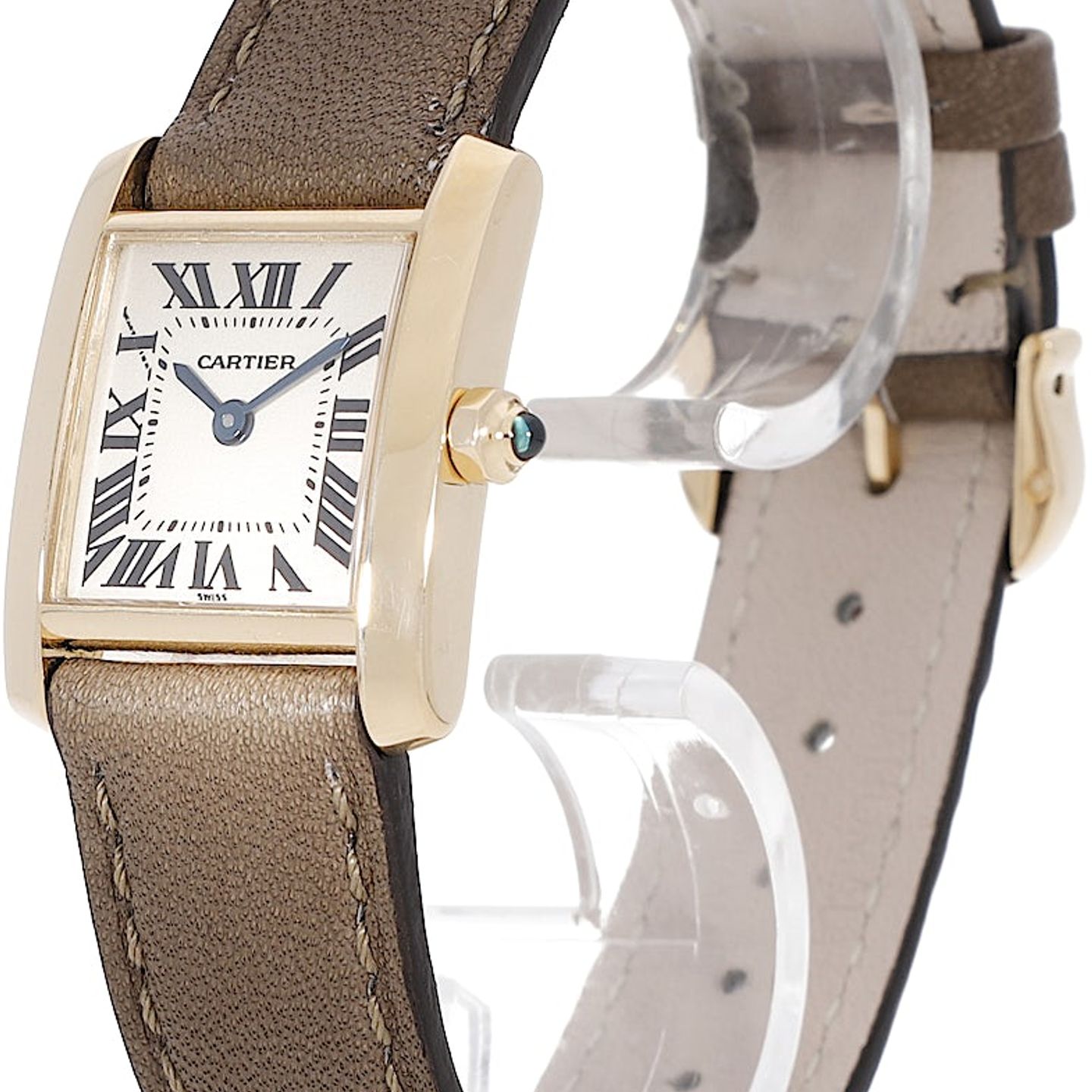 Cartier Tank Française 1820 (1997) - Wit wijzerplaat 20mm Geelgoud (3/5)