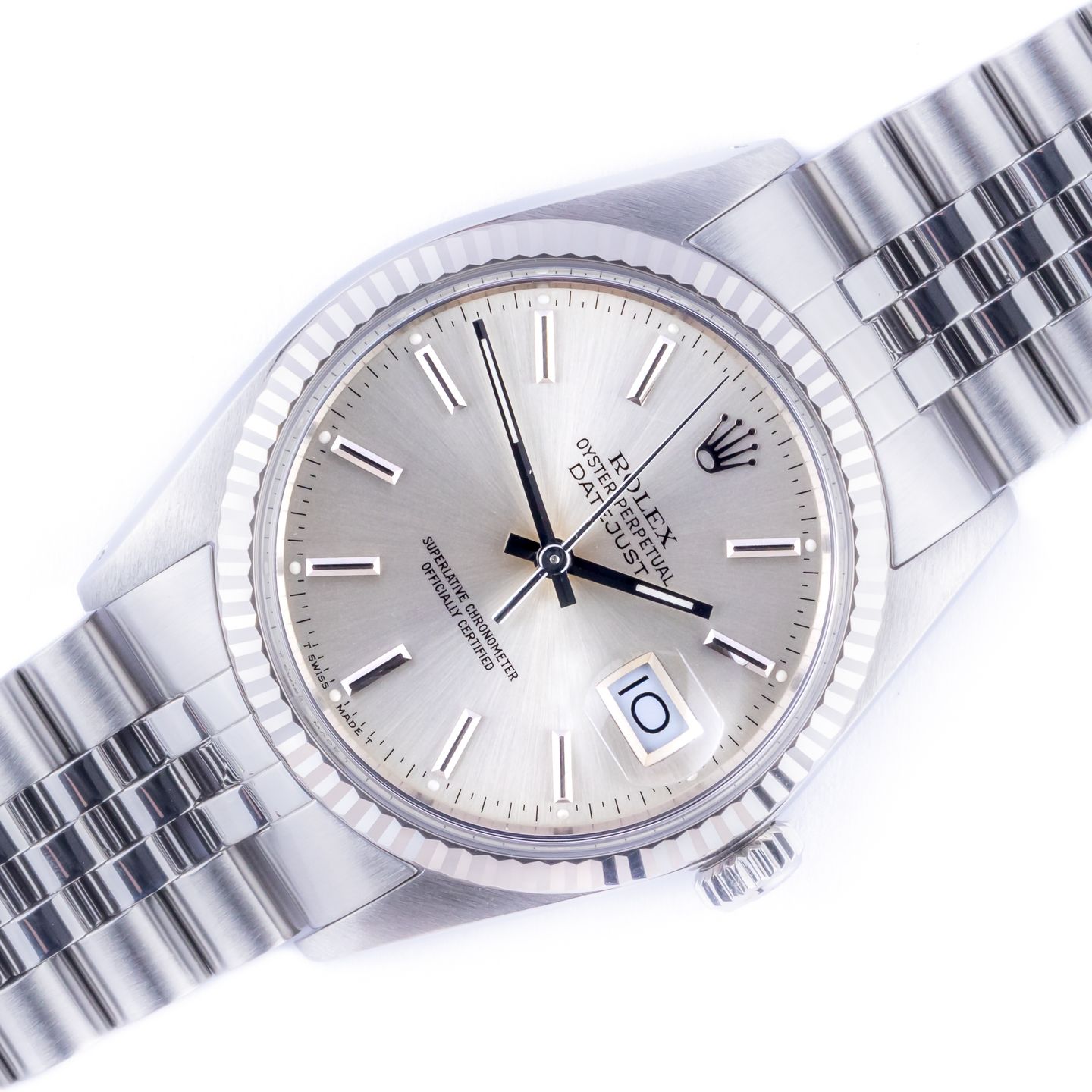 Rolex Datejust 36 16014 (1985) - Zilver wijzerplaat 36mm Staal (1/8)