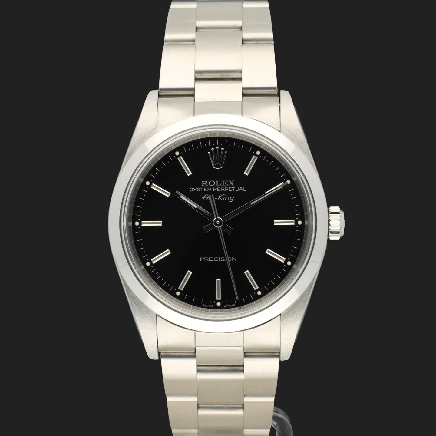 Rolex Air-King 14000 (2000) - Zwart wijzerplaat 34mm Staal (3/8)