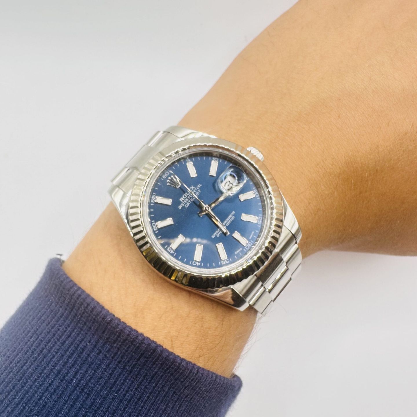 Rolex Datejust II 116334 (2015) - Blue dial 41 mm Steel case (5/6)