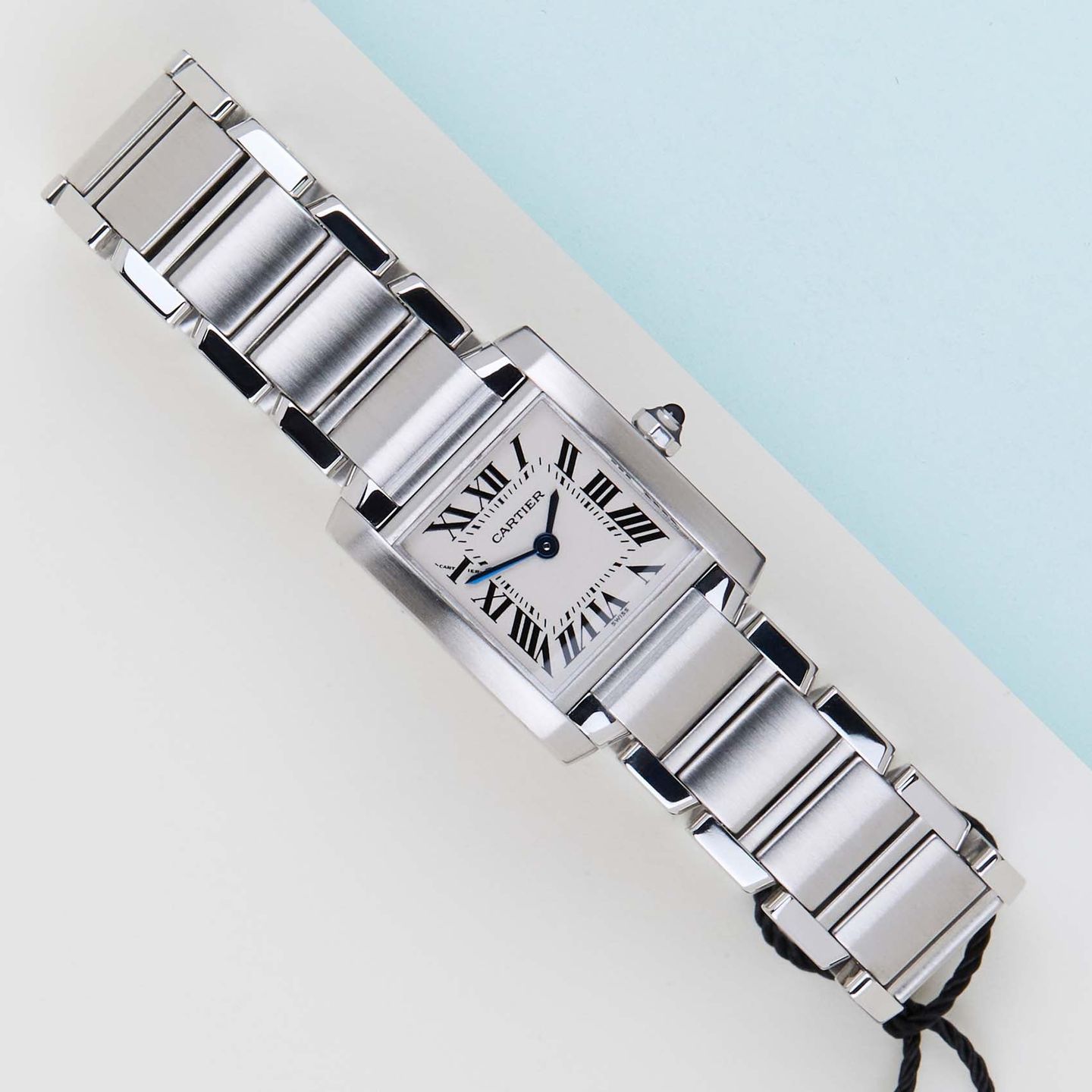 Cartier Tank Française SM W51008Q3 (2001) - White dial 20 mm Steel case (1/8)