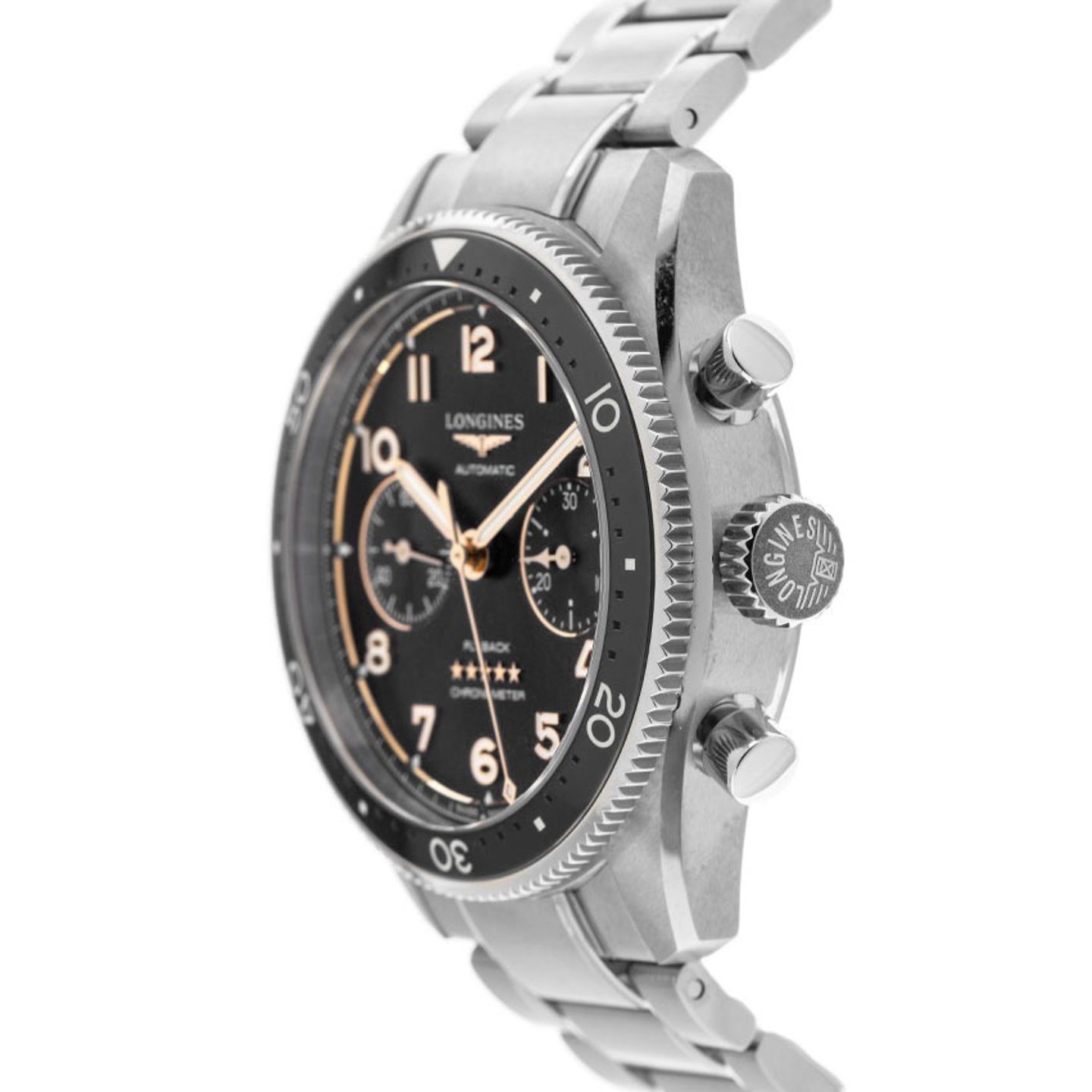 Longines Spirit L3.821.4.53.6 (2025) - Zwart wijzerplaat 42mm Staal (4/7)