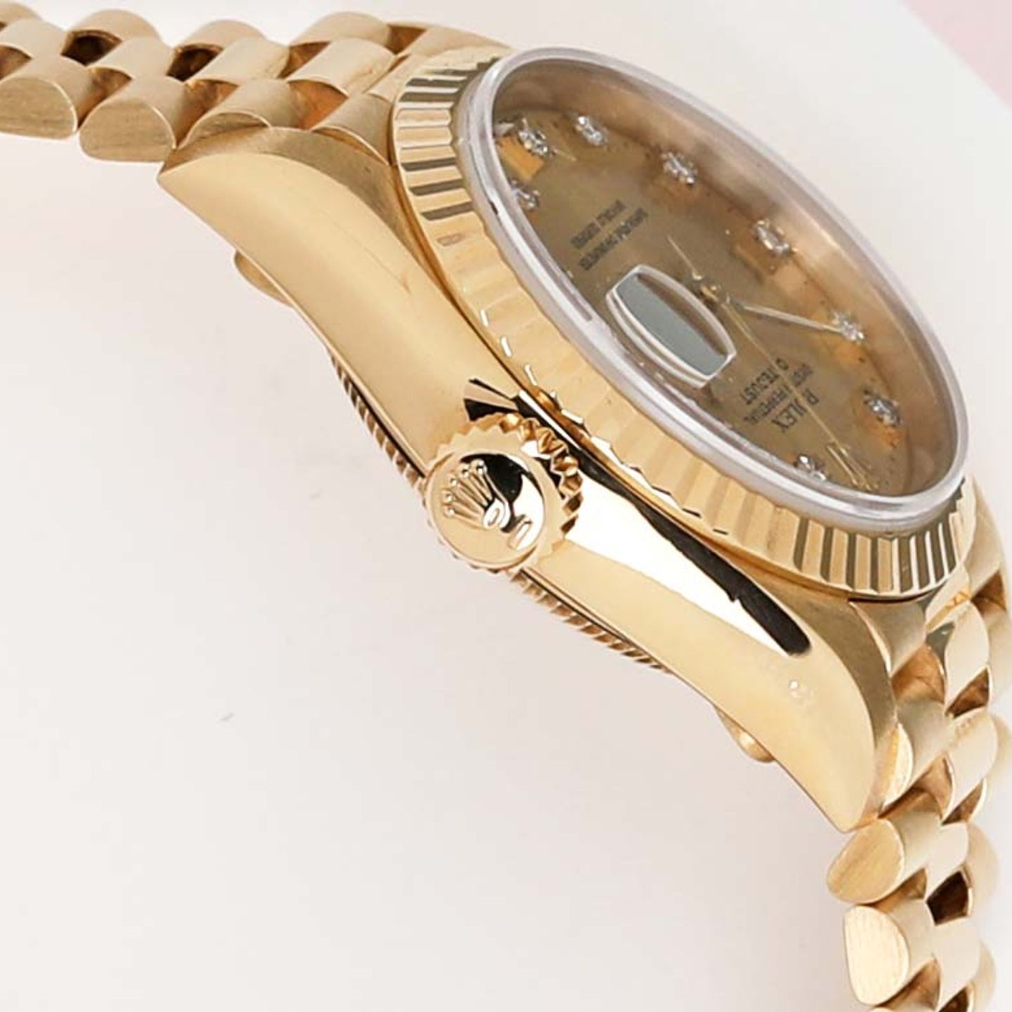 Rolex Lady-Datejust 69178 (1990) - Champagne dial 26 mm Yellow Gold case (8/8)