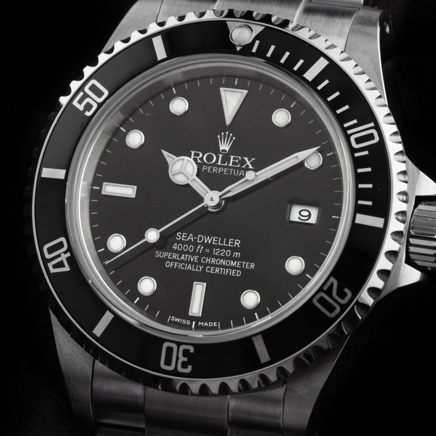 Rolex Sea-Dweller 4000 16600 (2001) - Zwart wijzerplaat 40mm Staal (3/8)