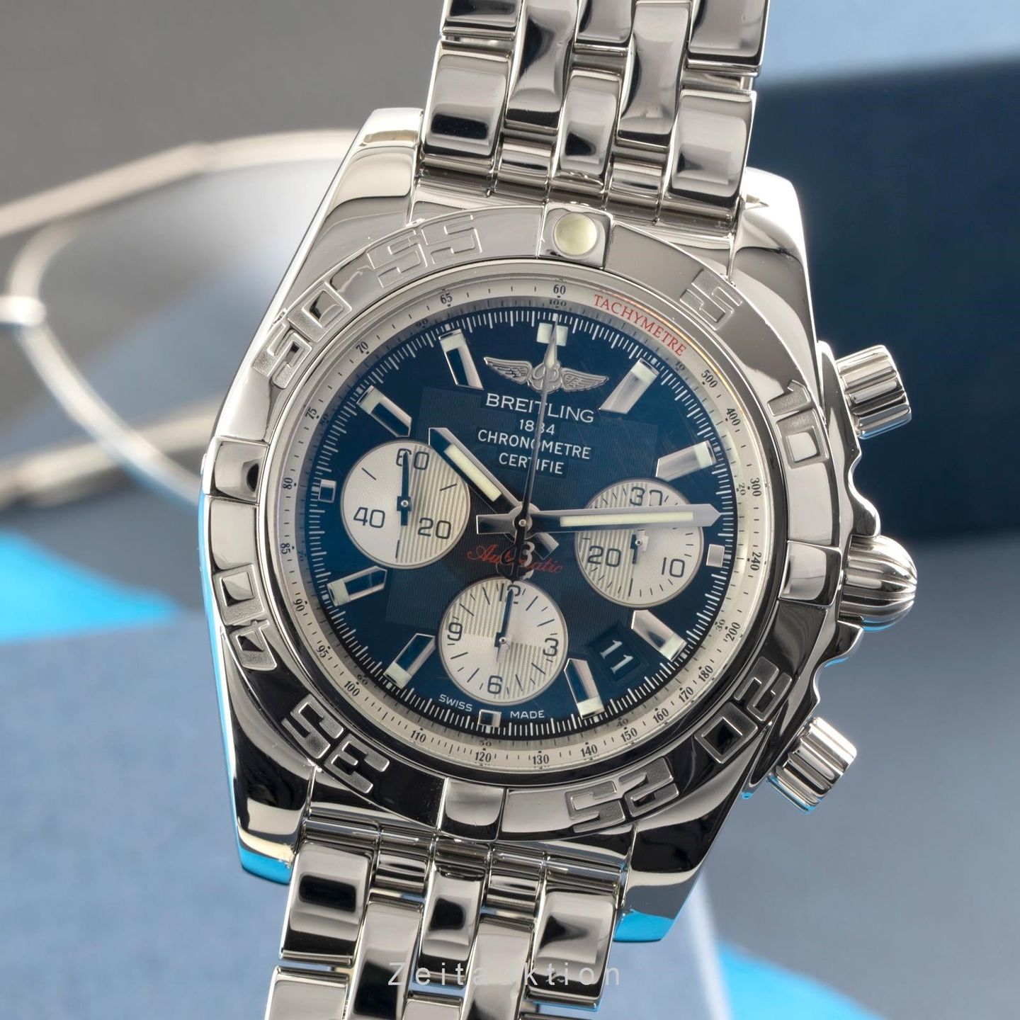 Breitling Chronomat 44 AB011012/B967 (Onbekend (willekeurig serienummer)) - Zwart wijzerplaat 44mm Staal (1/8)
