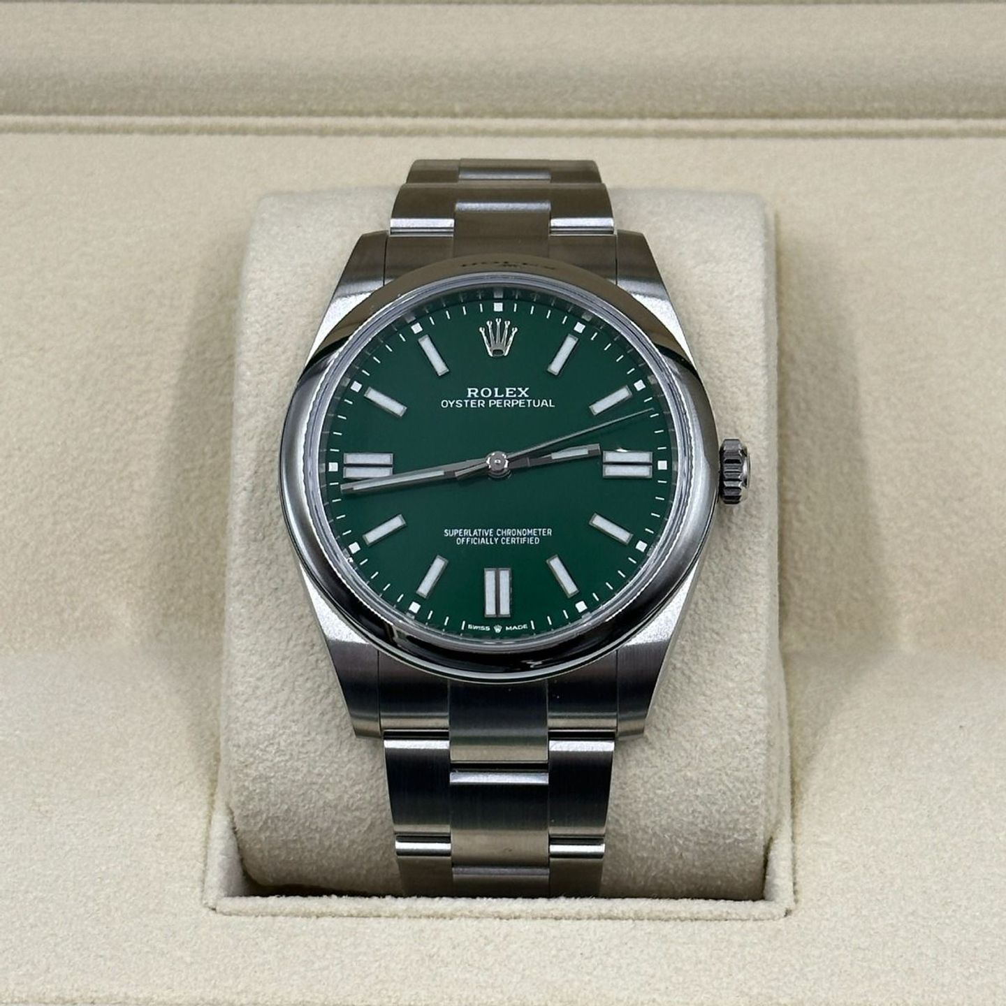 Rolex Oyster Perpetual 41 124300 (2024) - Groen wijzerplaat 41mm Staal (5/8)