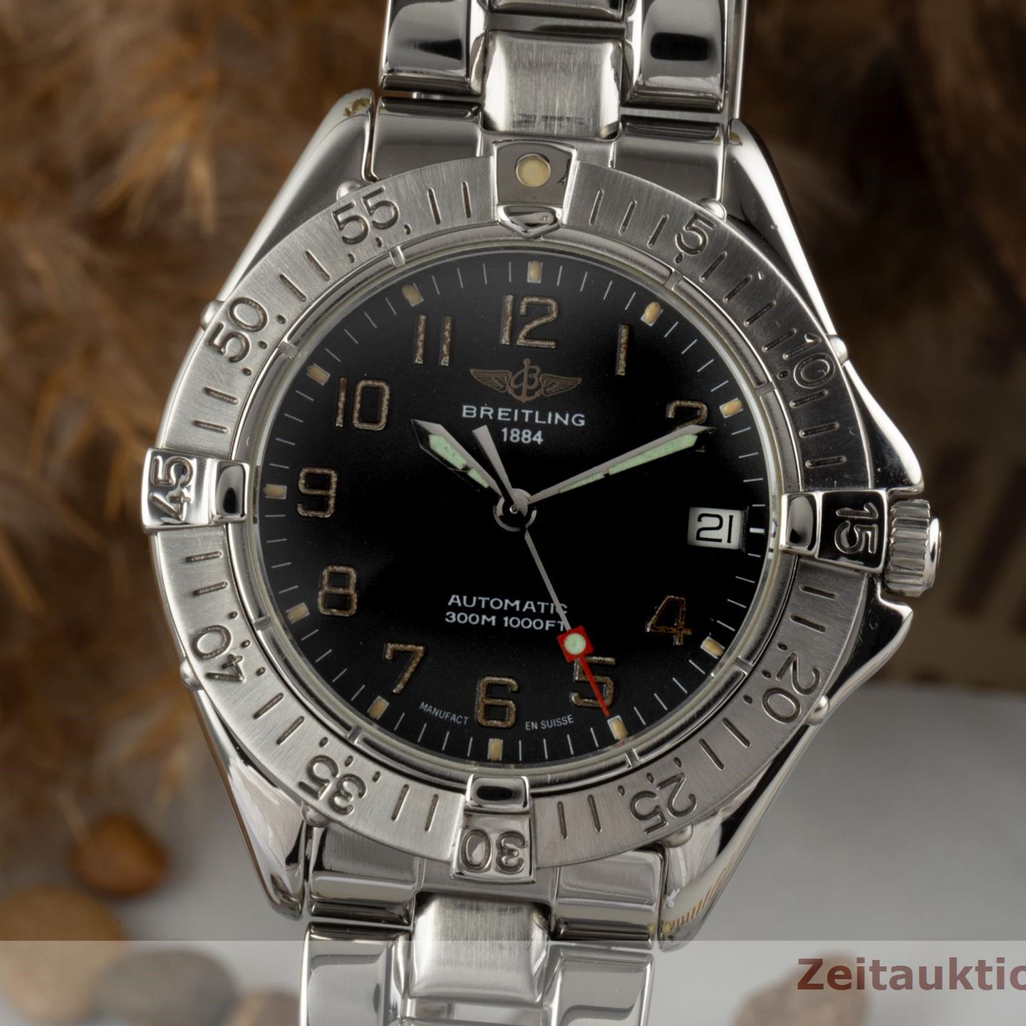 Breitling Colt Automatic A17035 (Unknown (random serial)) - Grey dial 38 mm Steel case (3/8)