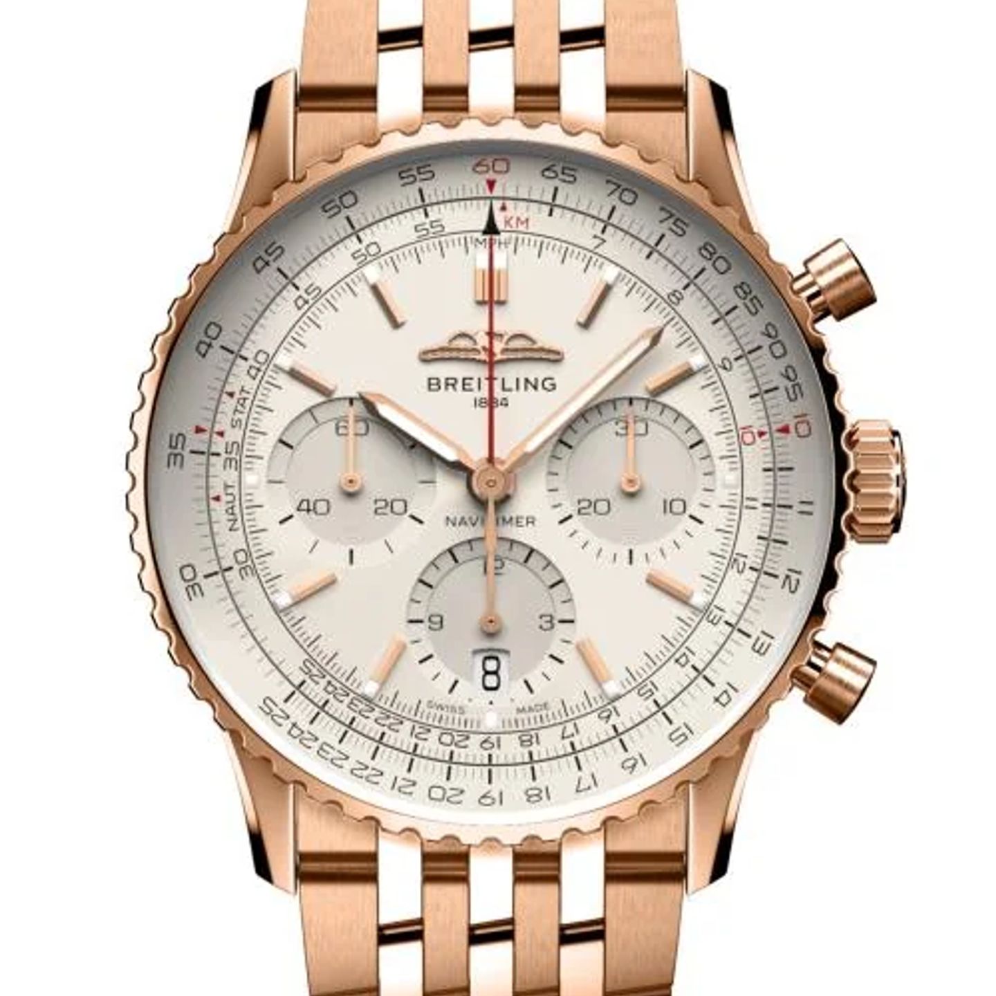 Breitling Navitimer RB0139211G1R1 (2026) - Silver dial 41 mm Red Gold case (1/1)