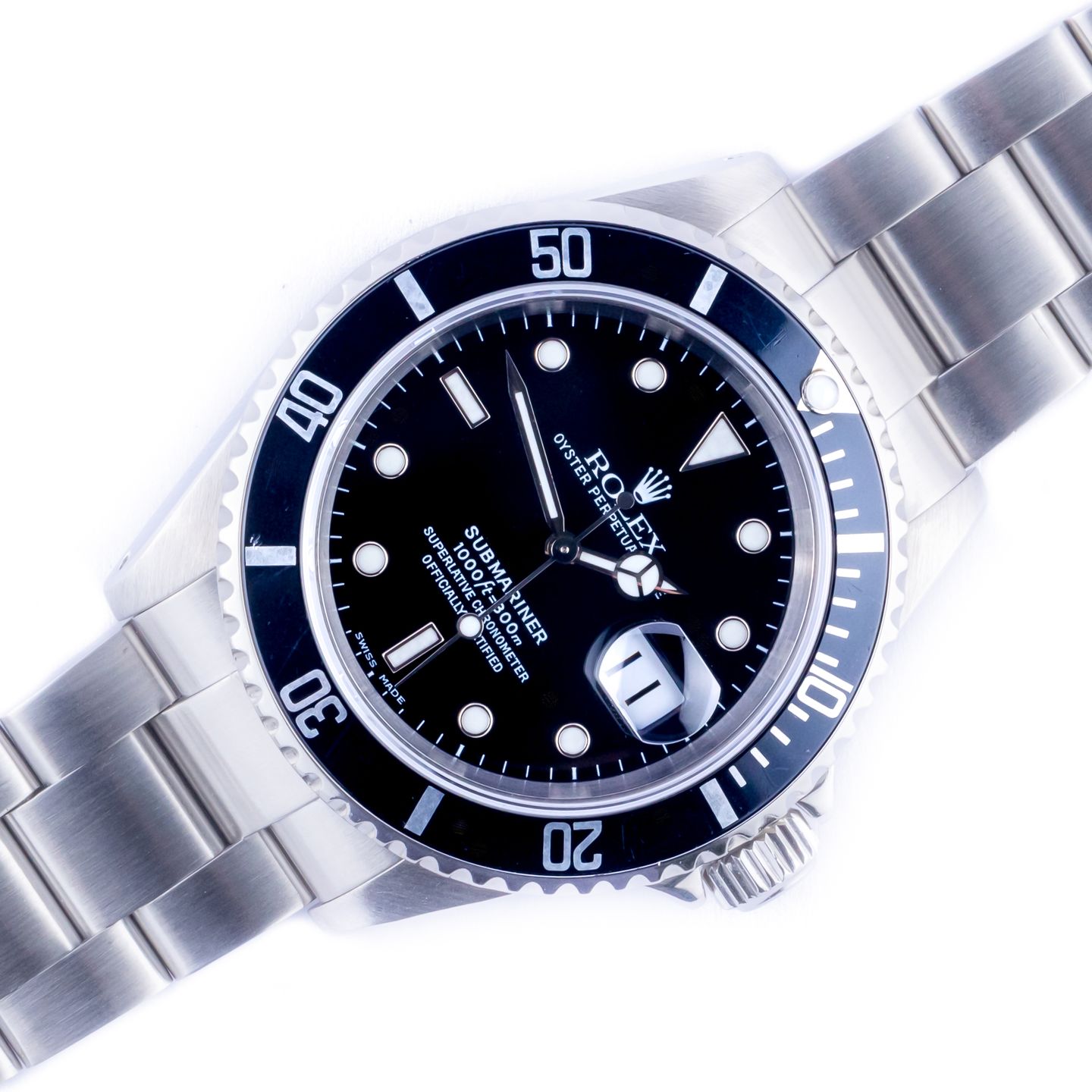 Rolex Submariner Date 16610 (2000) - Zwart wijzerplaat 40mm Staal (1/8)