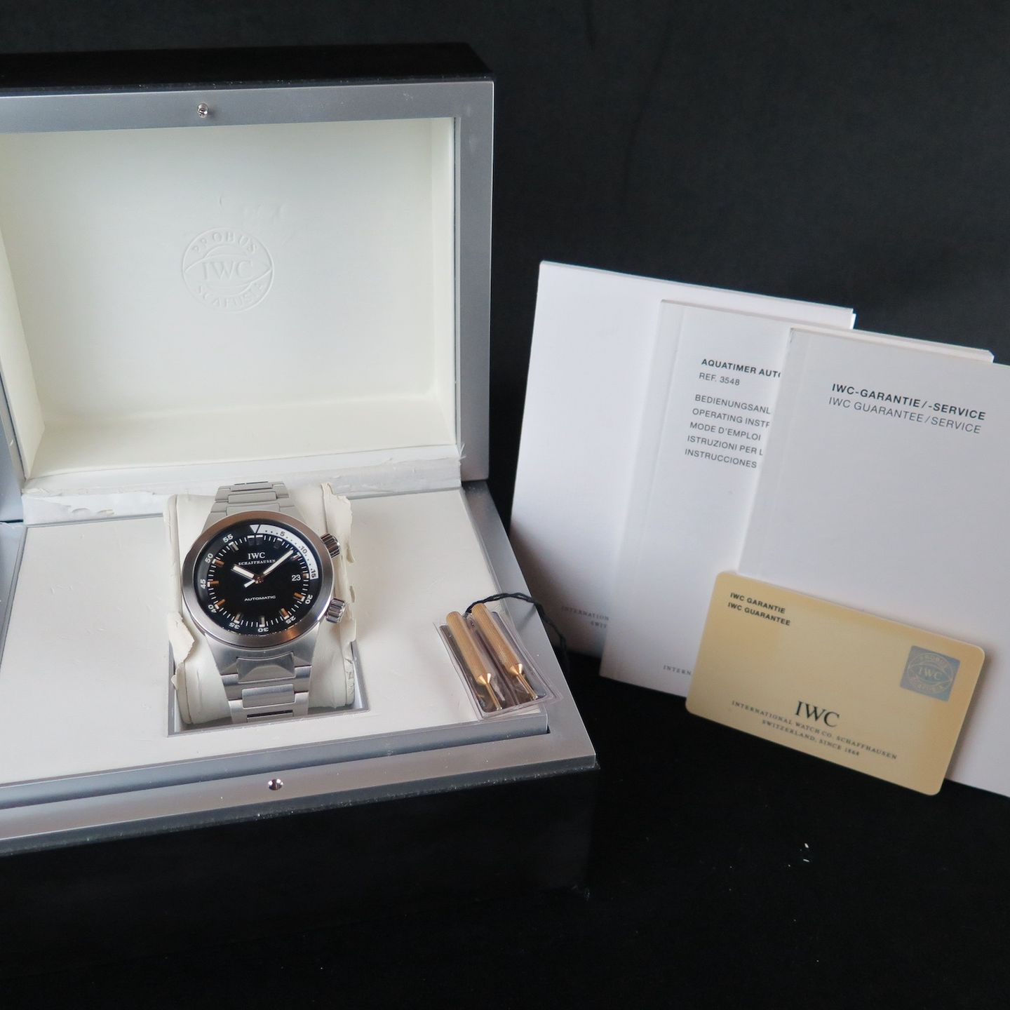 IWC Aquatimer Automatic IW354805 (2010) - Zwart wijzerplaat 42mm Staal (8/8)