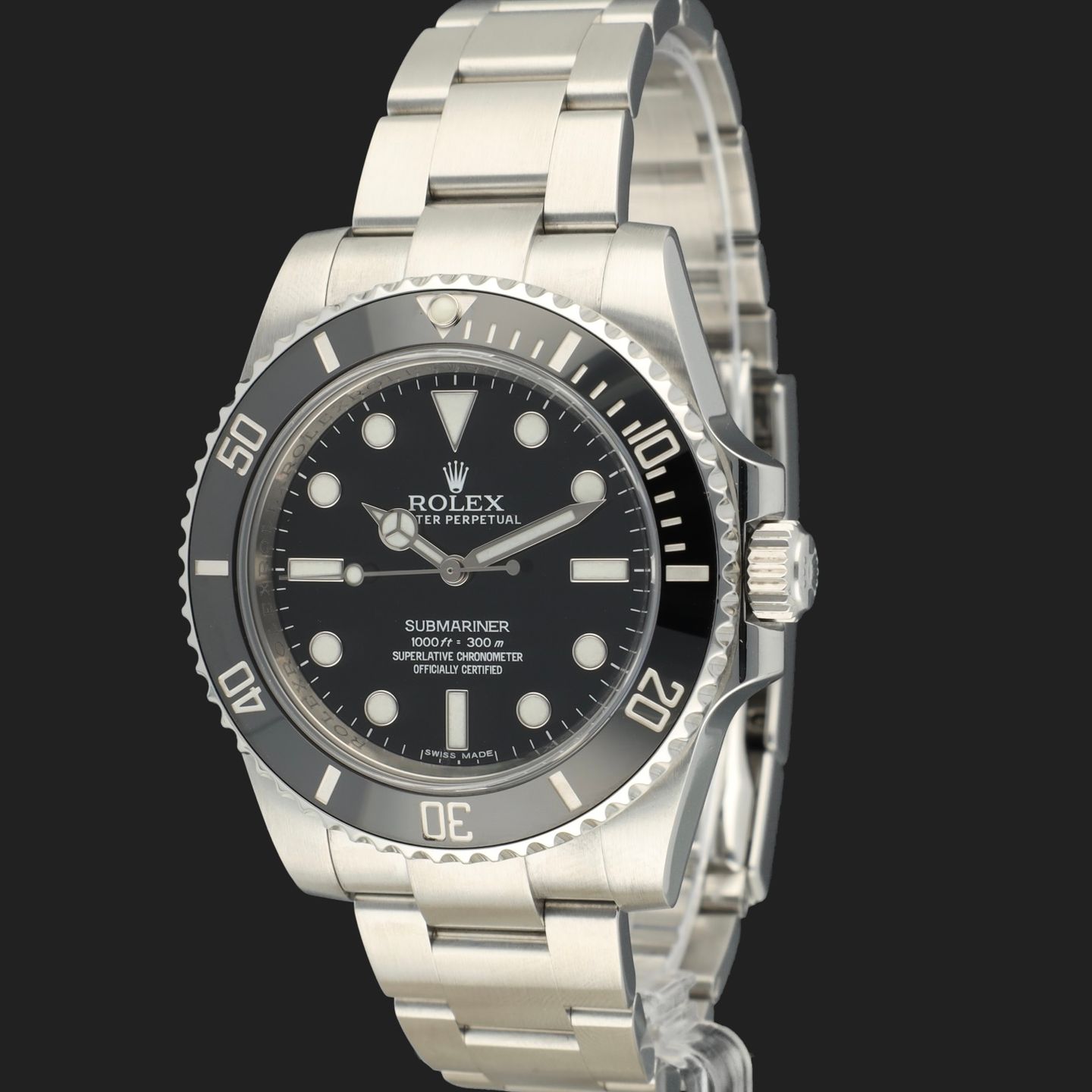 Rolex Submariner No Date 114060 (2014) - Black dial 40 mm Steel case (1/8)