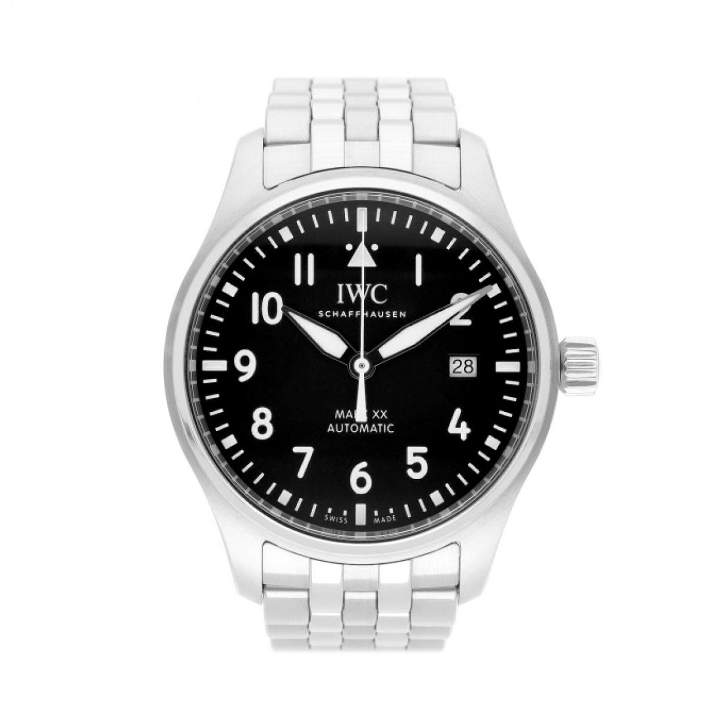 IWC Pilot Mark IW328202 (2025) - Zwart wijzerplaat 40mm Staal (1/5)