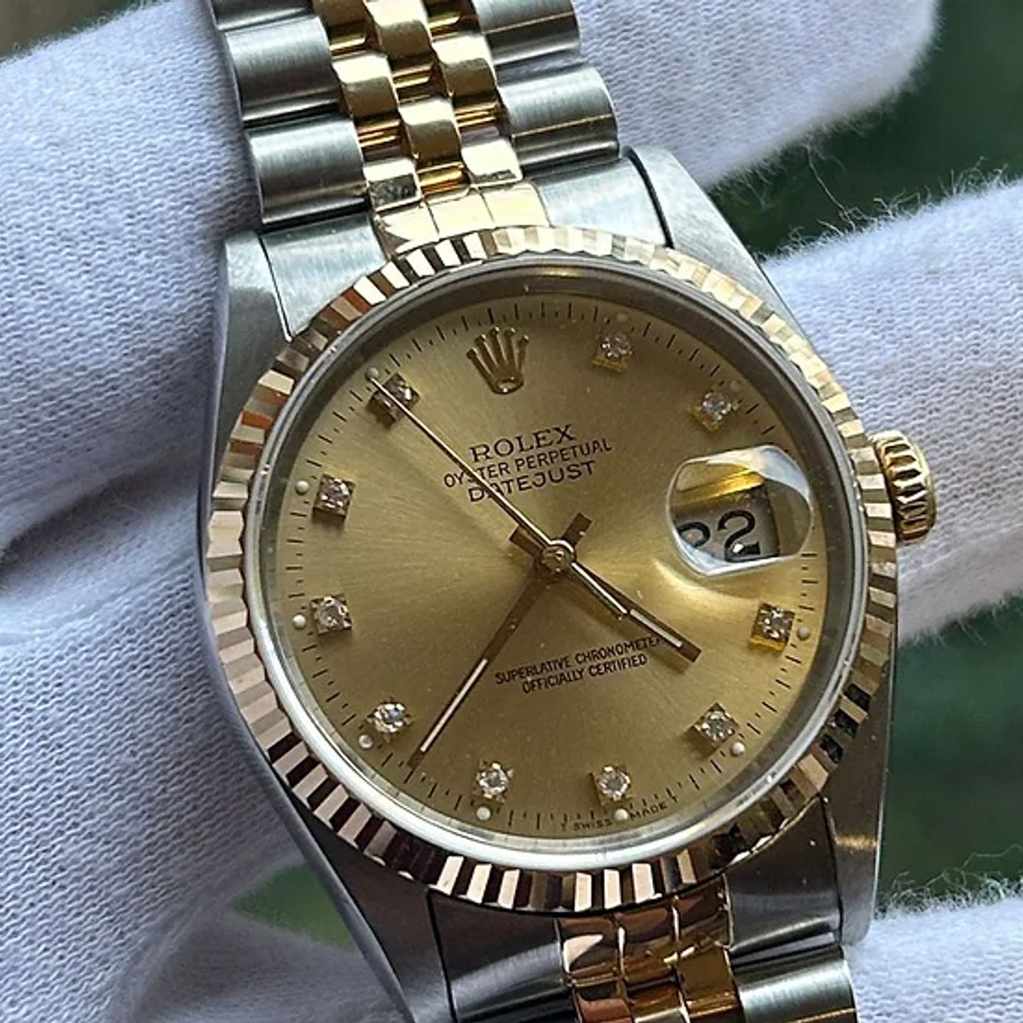 Rolex Datejust 36 16233 (1991) - Champagne dial 36 mm Gold/Steel case (4/6)