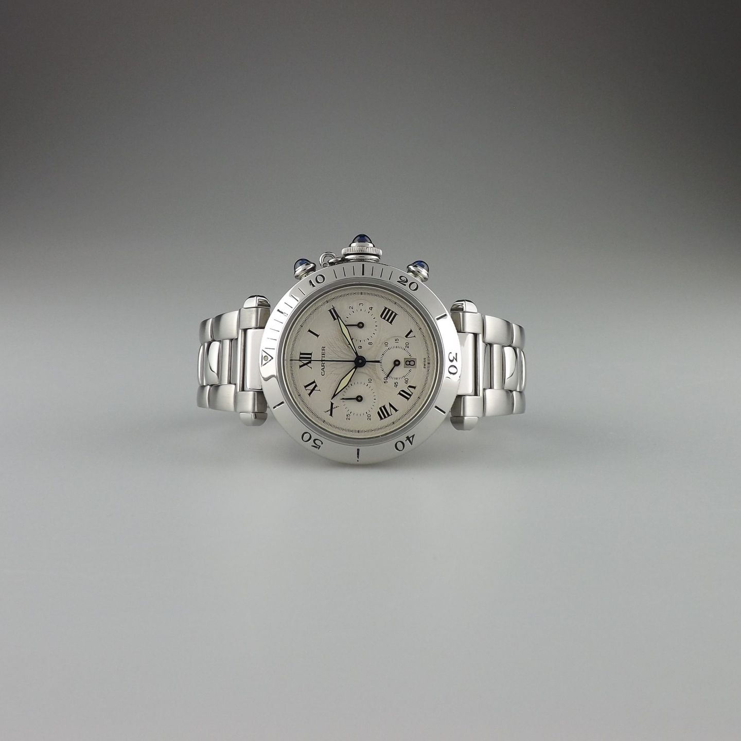 Cartier Pasha 1050 (Unknown (random serial)) - Silver dial 38 mm Steel case (3/8)