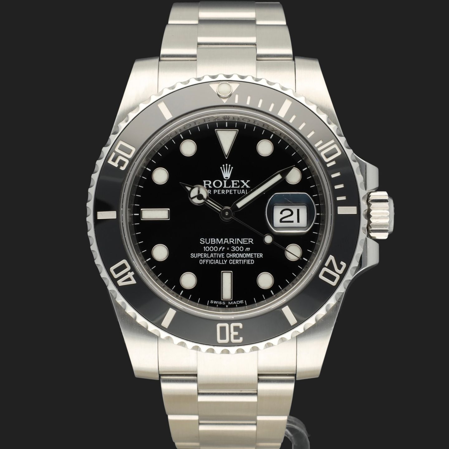 Rolex Submariner Date 116610LN (2013) - Zwart wijzerplaat 40mm Staal (4/7)