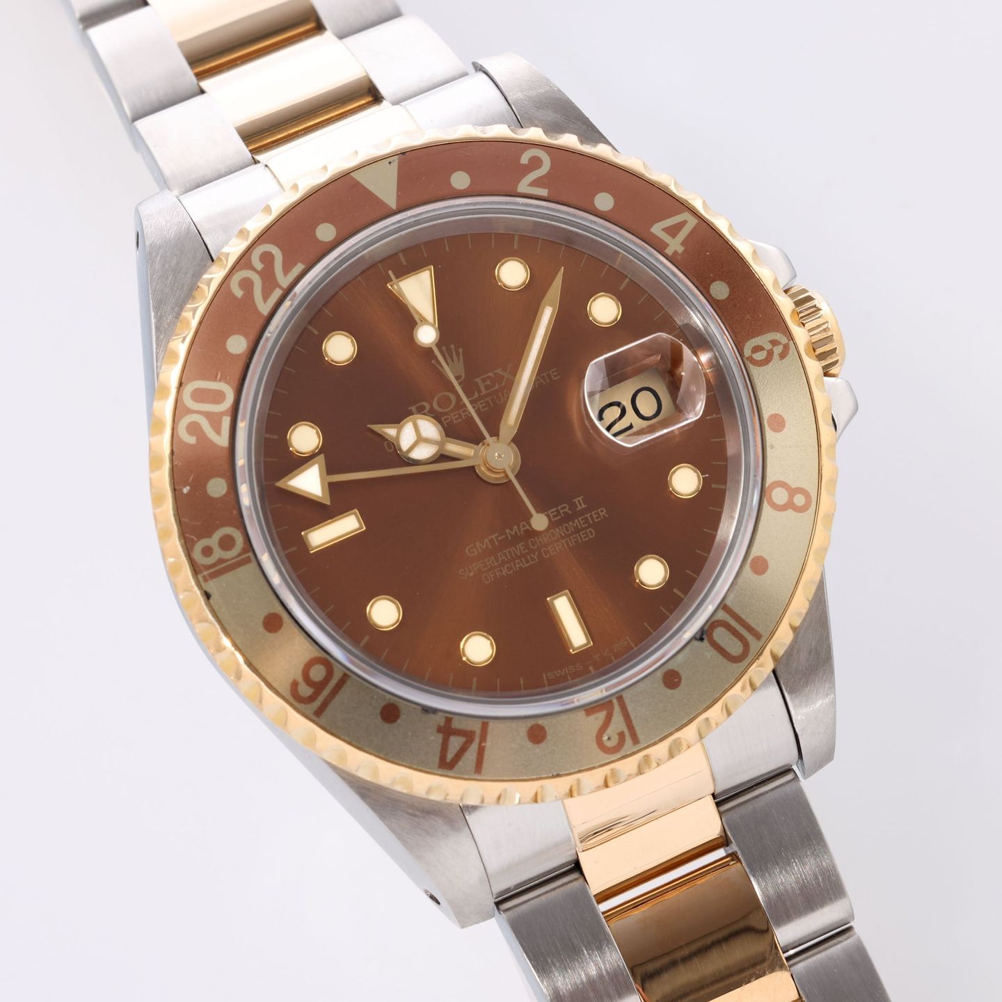 Rolex GMT-Master II 16713 (1992) - Bruin wijzerplaat 40mm Goud/Staal (2/8)