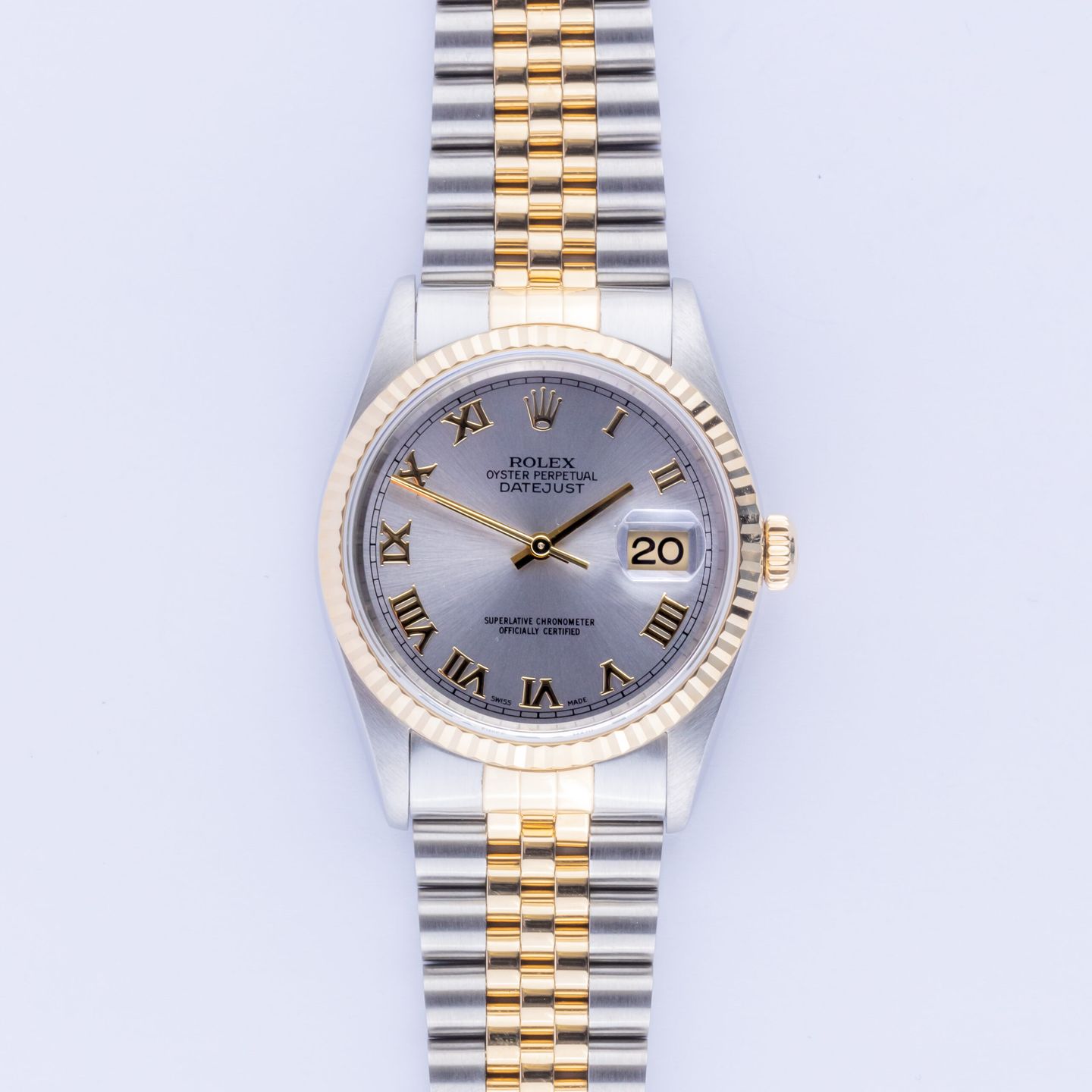 Rolex Datejust 36 16233 (1994) - Grey dial 36 mm Gold/Steel case (3/8)