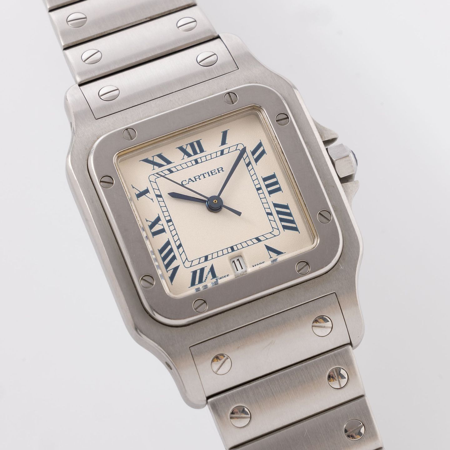 Cartier Santos Galbée 987901 (1990) - White dial 29 mm Steel case (1/8)