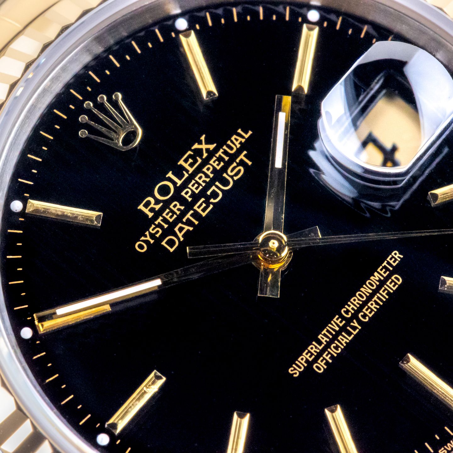 Rolex Datejust 36 16233 (1991) - Zwart wijzerplaat 36mm Goud/Staal (2/8)