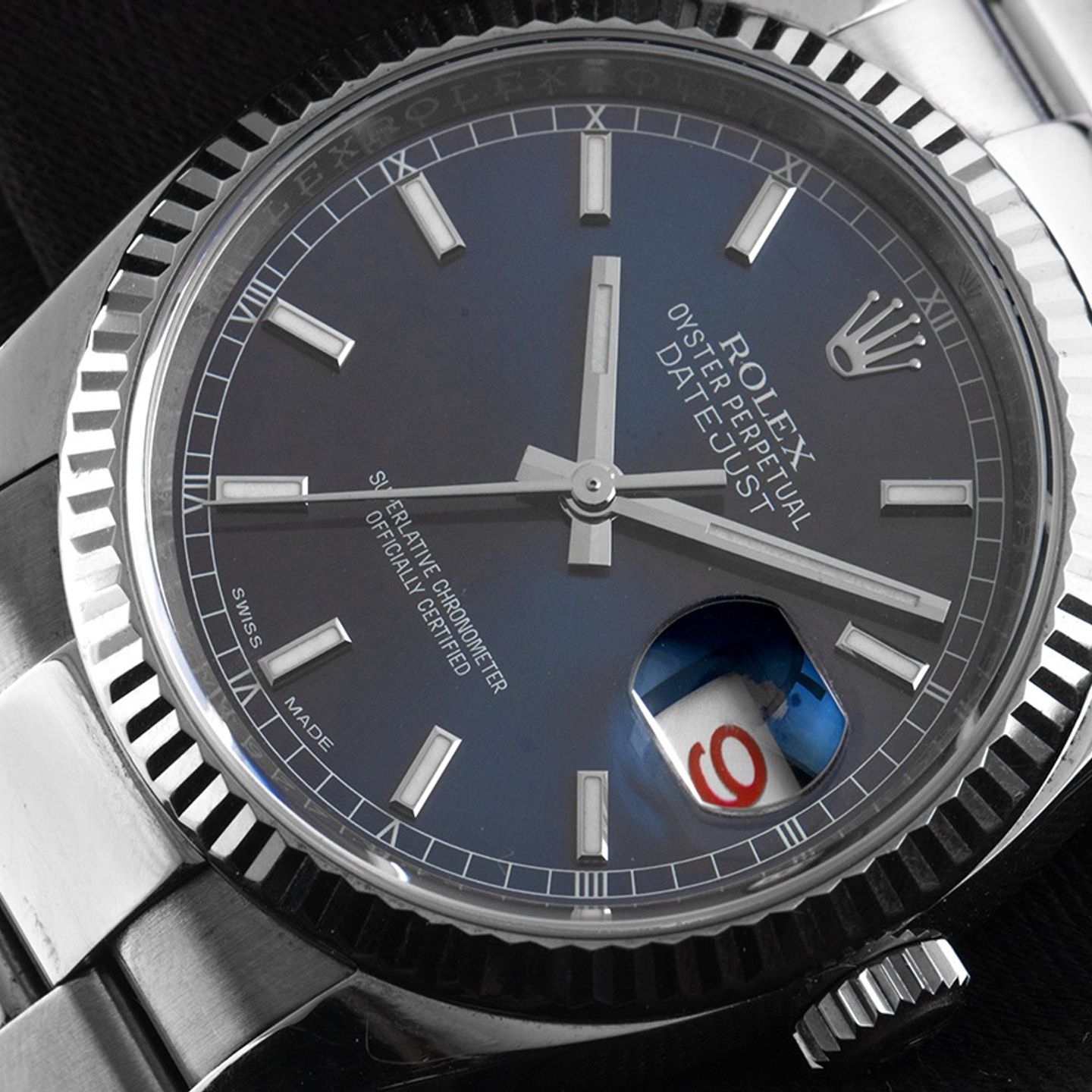 Rolex Datejust 36 116234 (2007) - Blauw wijzerplaat 36mm Staal (3/8)
