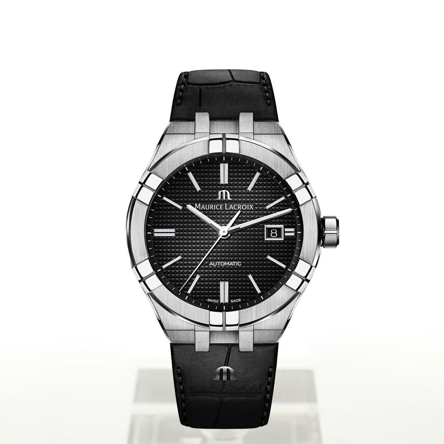 Maurice Lacroix Aikon AI6008-SS001-330-1 (2024) - Zwart wijzerplaat 42mm Staal (2/2)