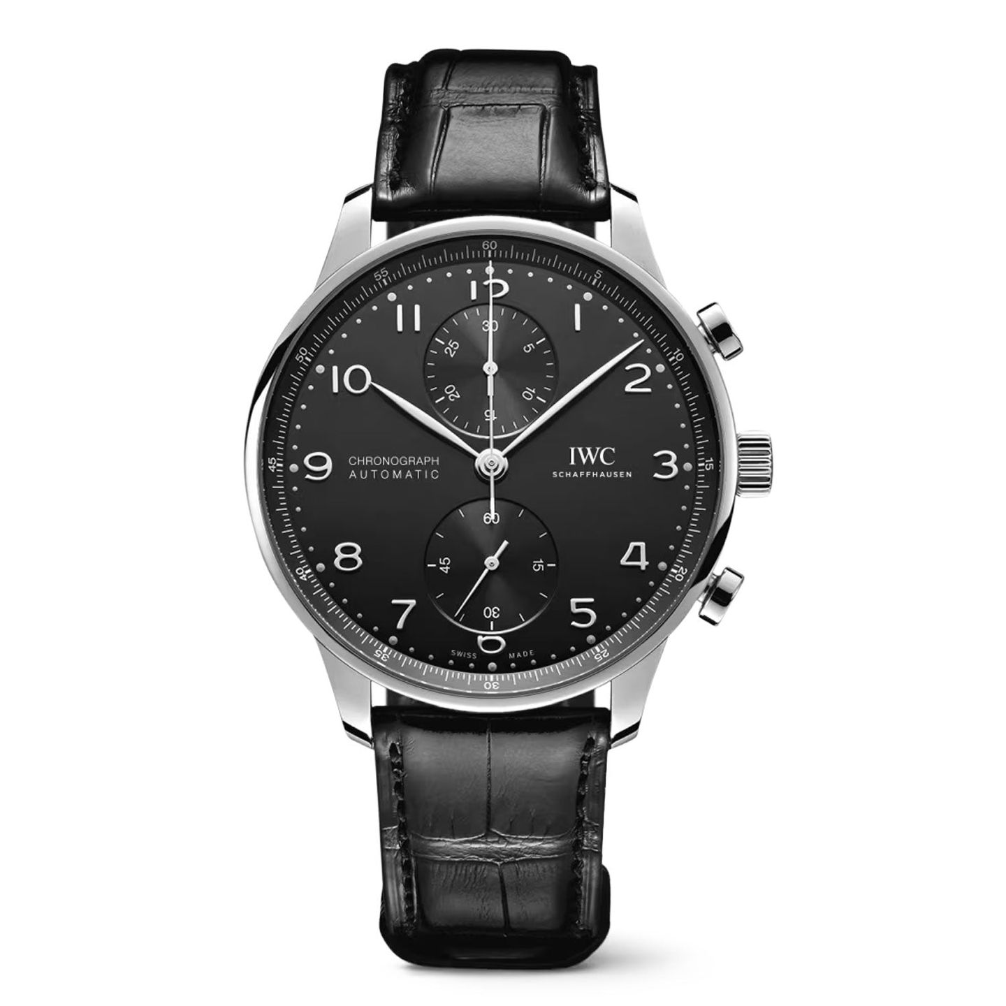 IWC Portuguese Chronograph IW371438 (2014) - Zwart wijzerplaat 41mm Staal (1/5)