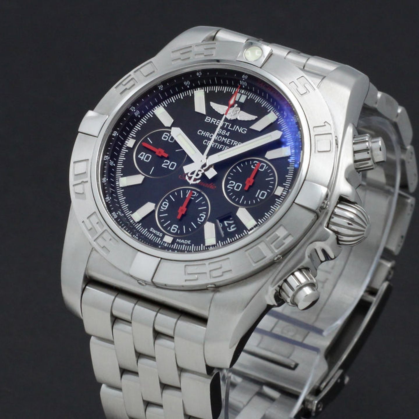 Breitling Chronomat AB0111 (2010) - Zwart wijzerplaat 44mm Staal (7/7)