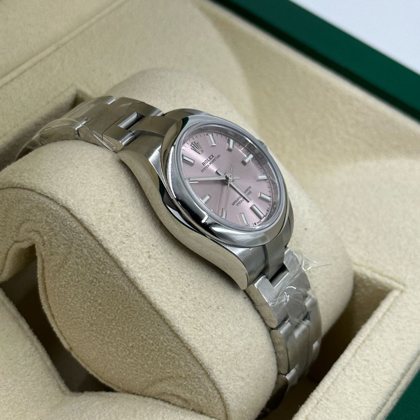 Rolex Oyster Perpetual 28 276200 (2024) - Pink dial 28 mm Steel case (7/8)