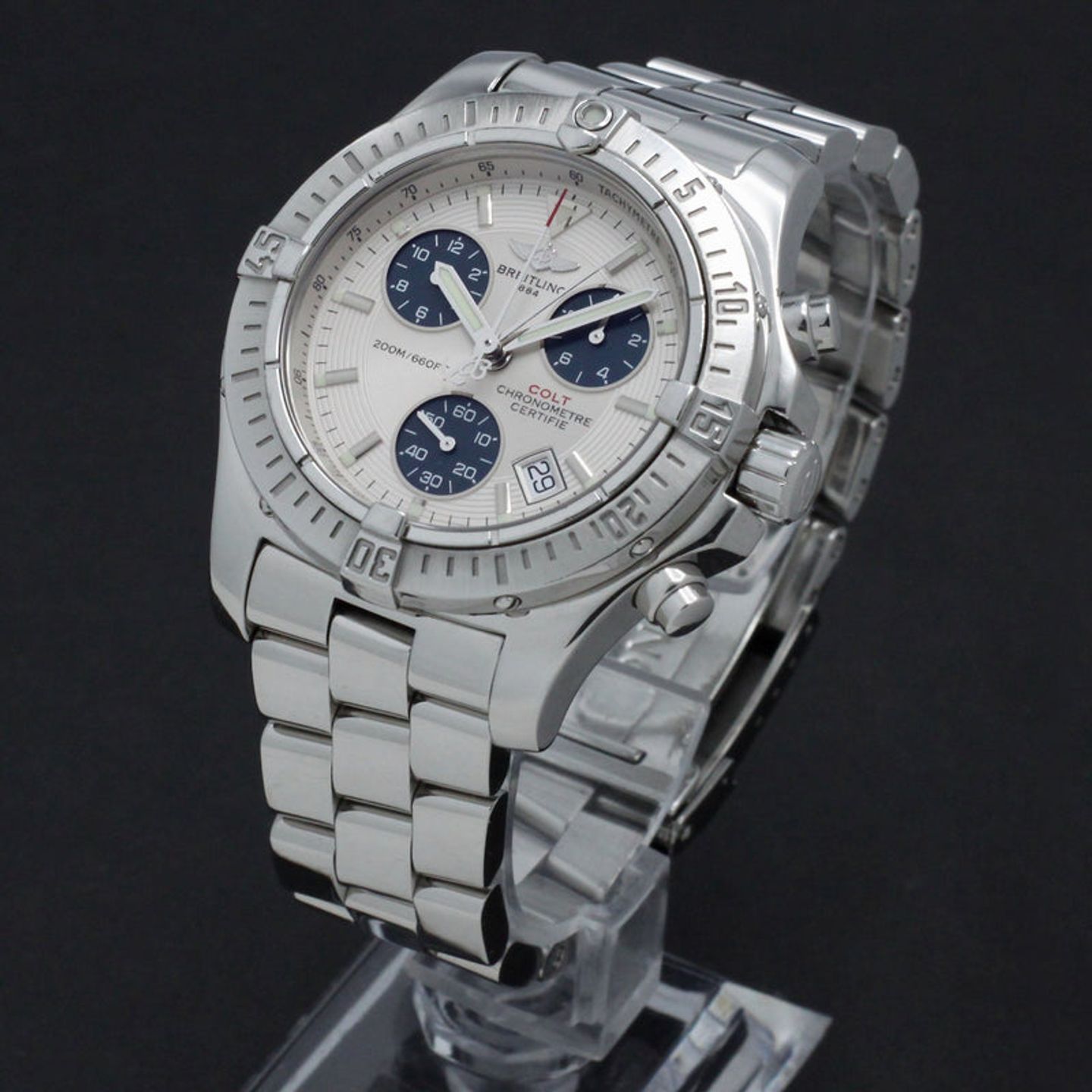 Breitling Colt Chronograph A73380 (2008) - Silver dial 41 mm Steel case (2/7)