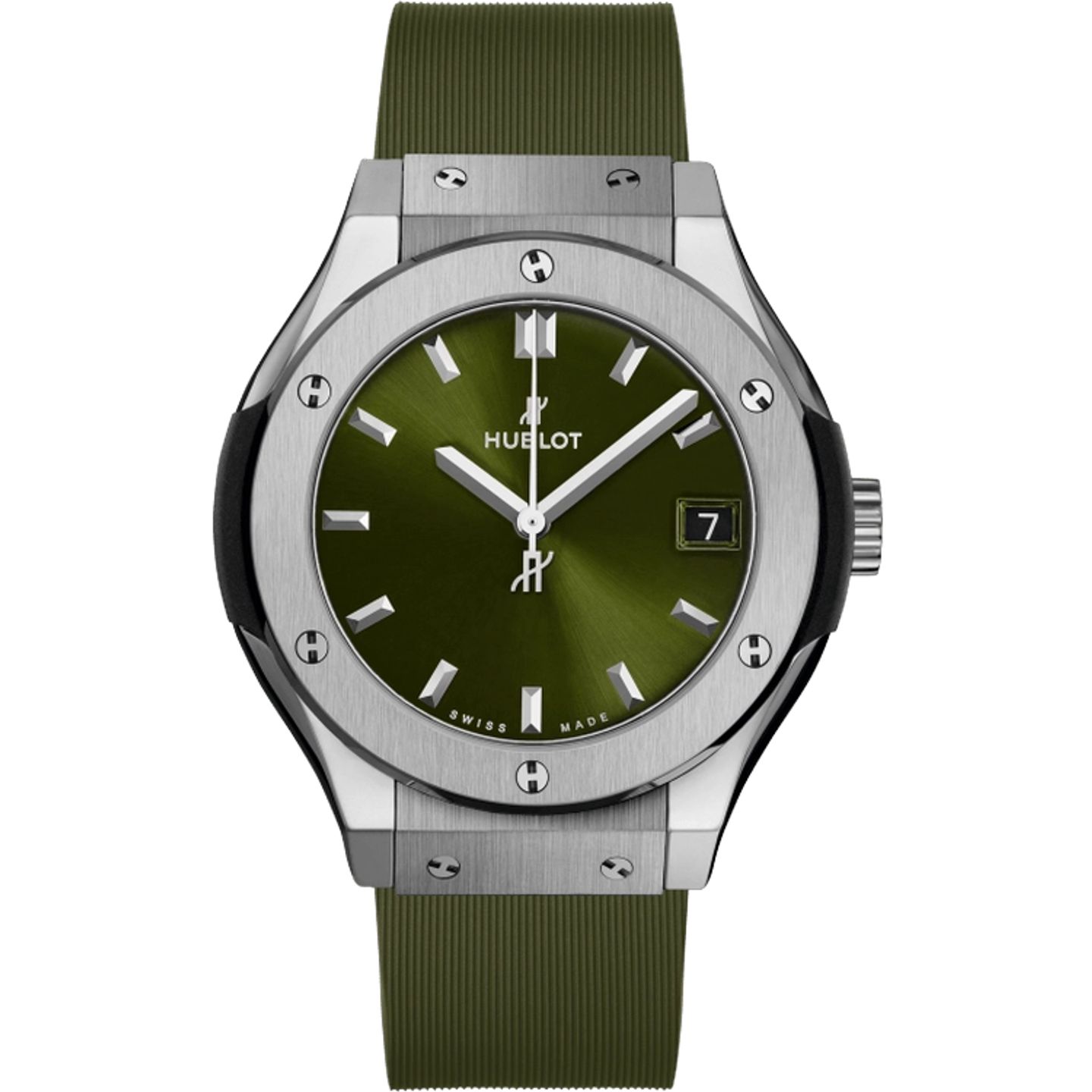 Hublot Classic Fusion Quartz 581.NX.8970.RX (2025) - Green dial 33 mm Titanium case (1/1)